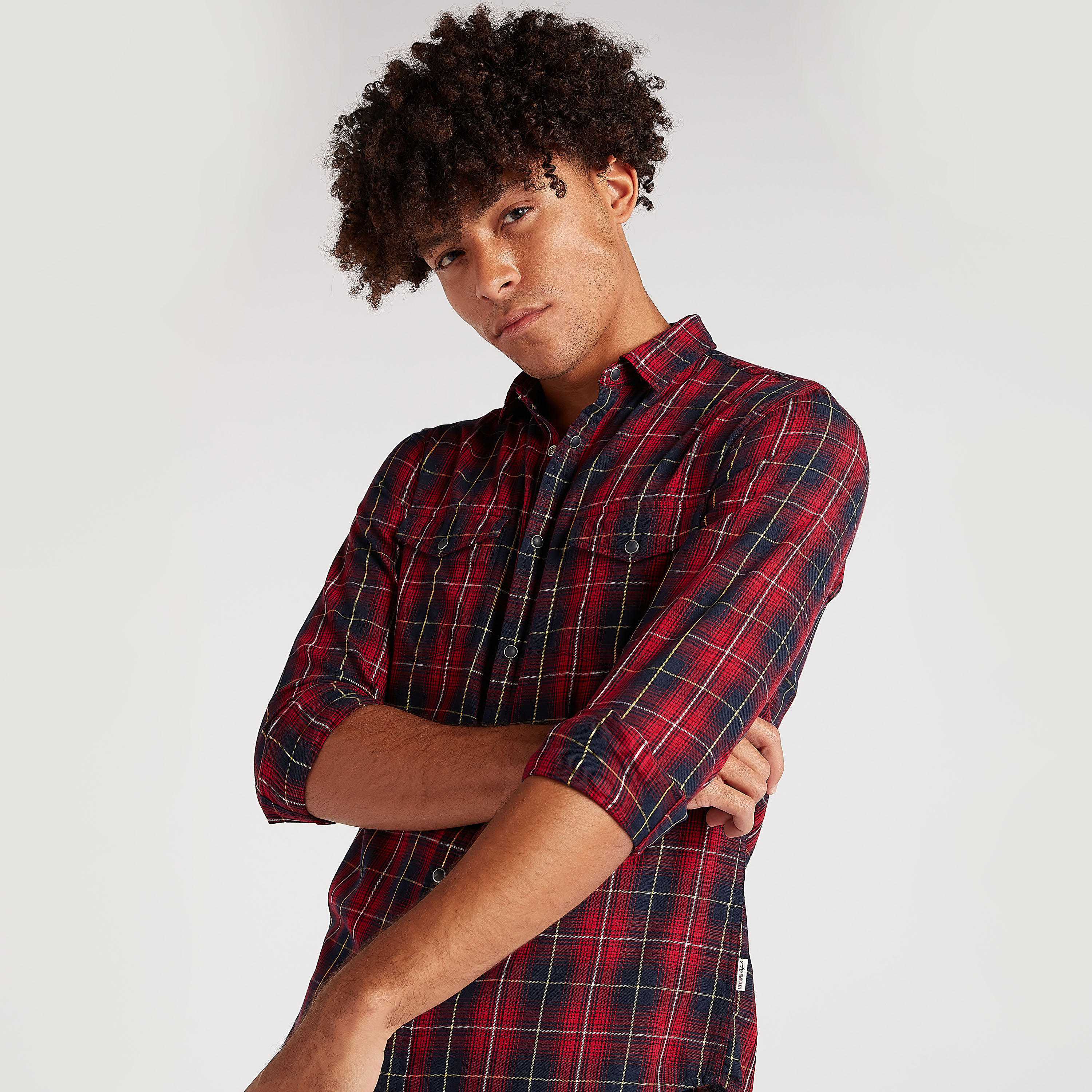 Lee Cooper Checked Shirt with Flap Pockets-men-clothing-shirts-image-4