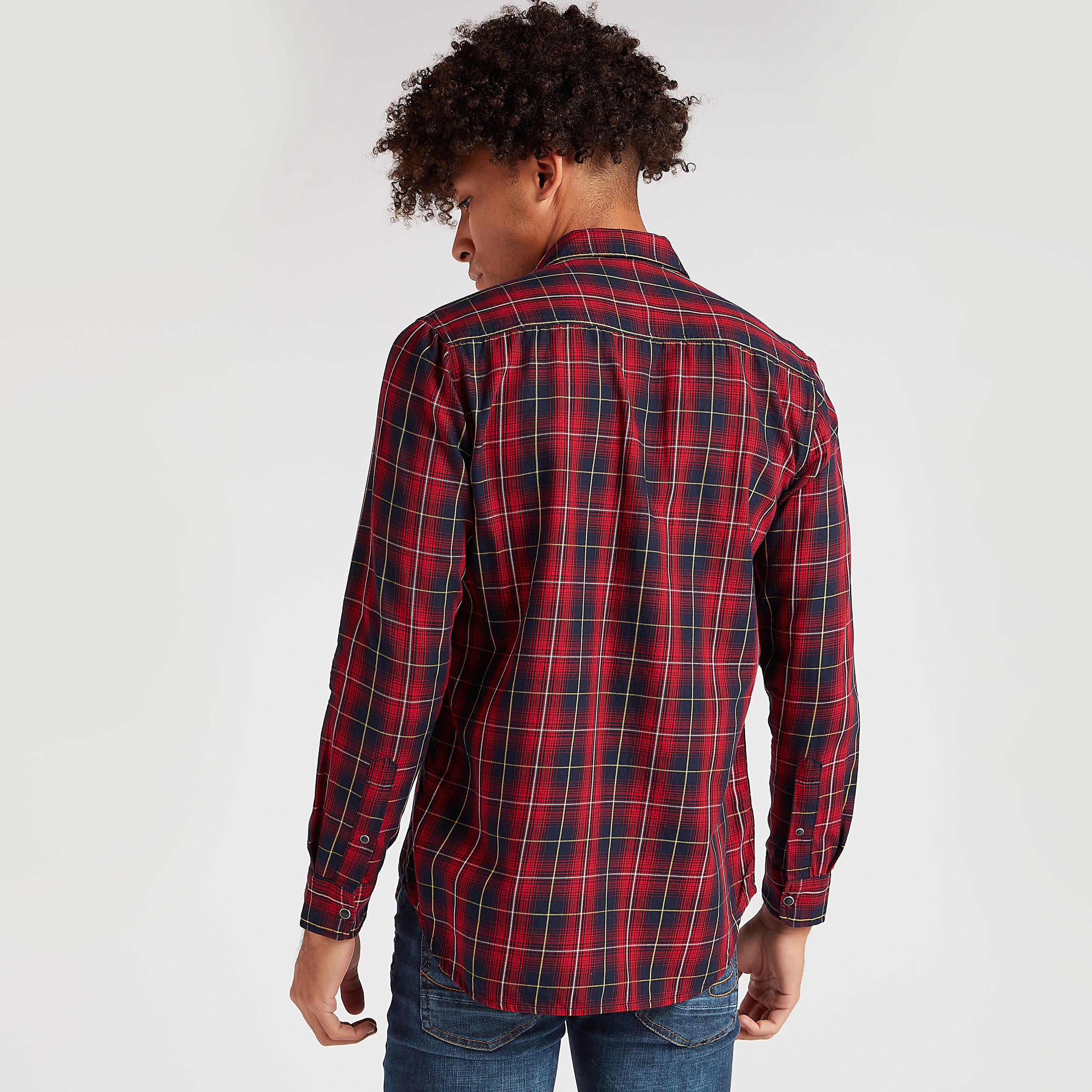 Lee Cooper Checked Shirt with Flap Pockets-men-clothing-shirts-image-5