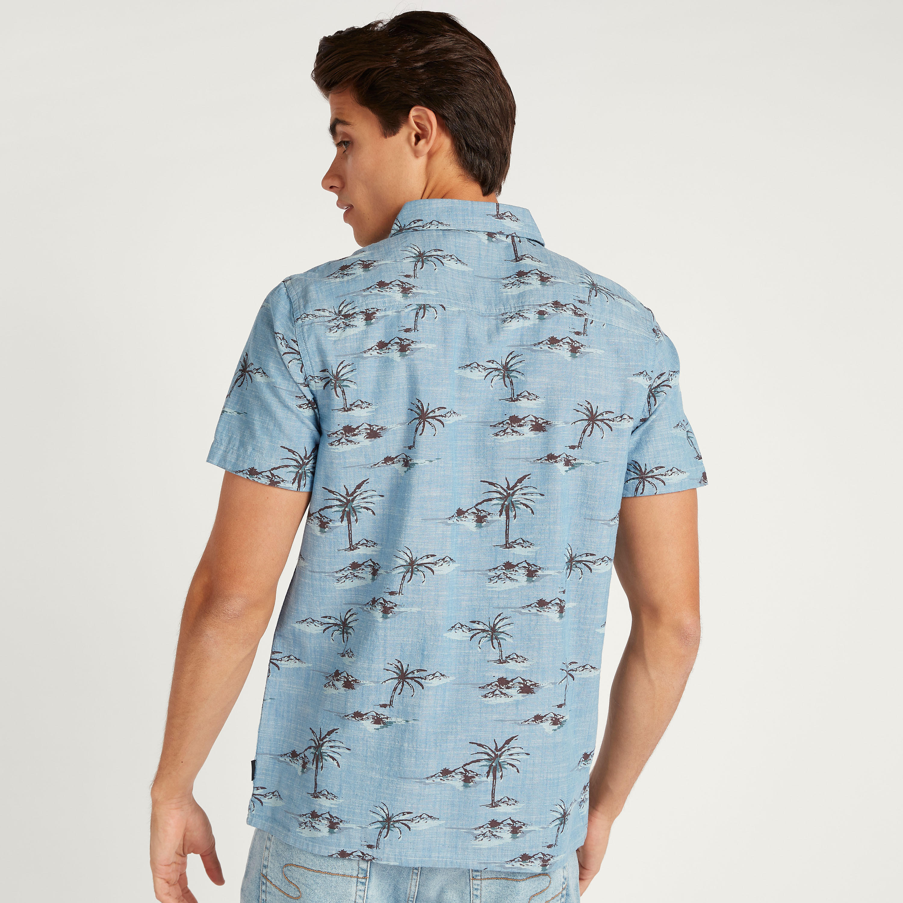 All-Over Tropical Print Shirt with Short Sleeves-men-clothing-shirts-image-4
