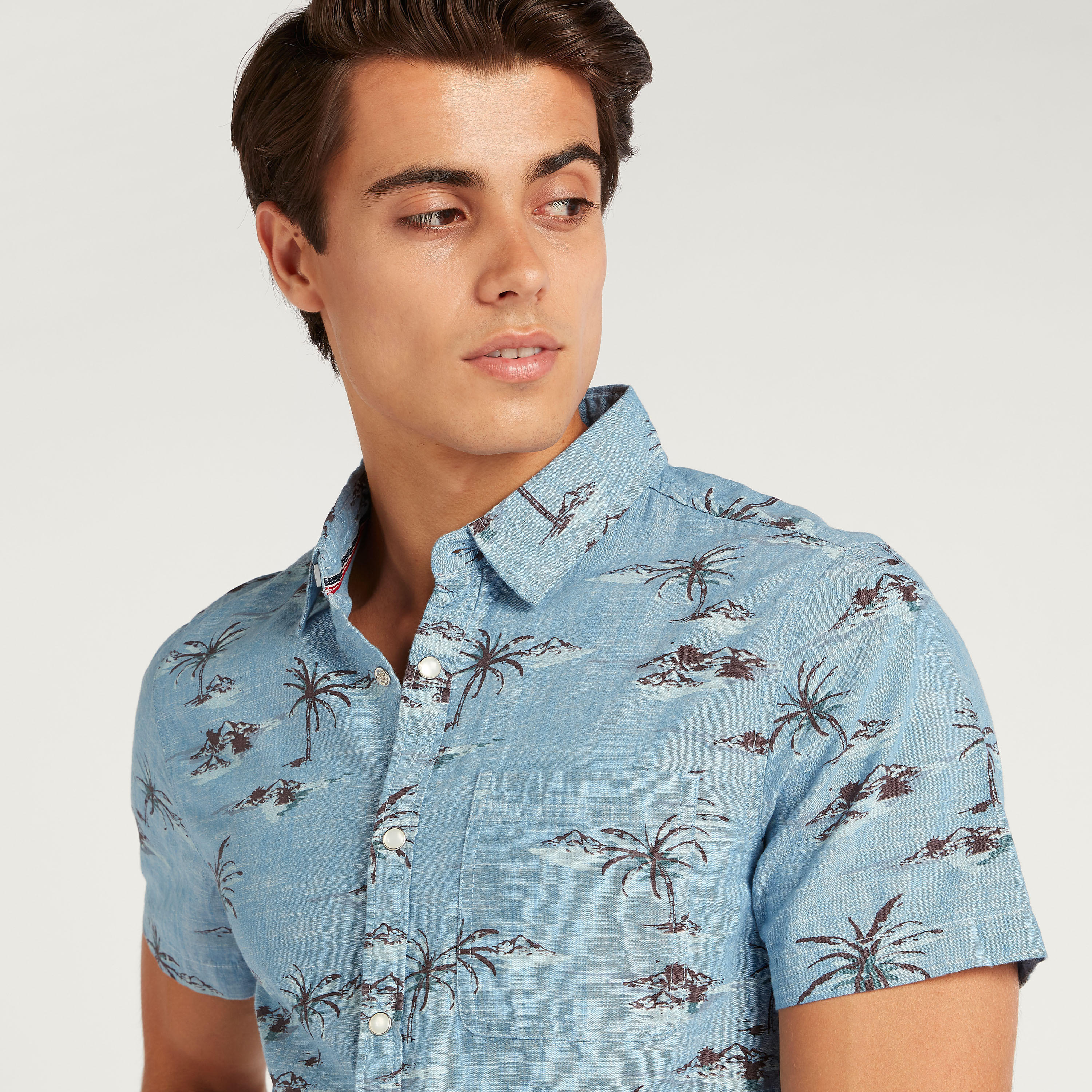 All-Over Tropical Print Shirt with Short Sleeves-men-clothing-shirts-image-5