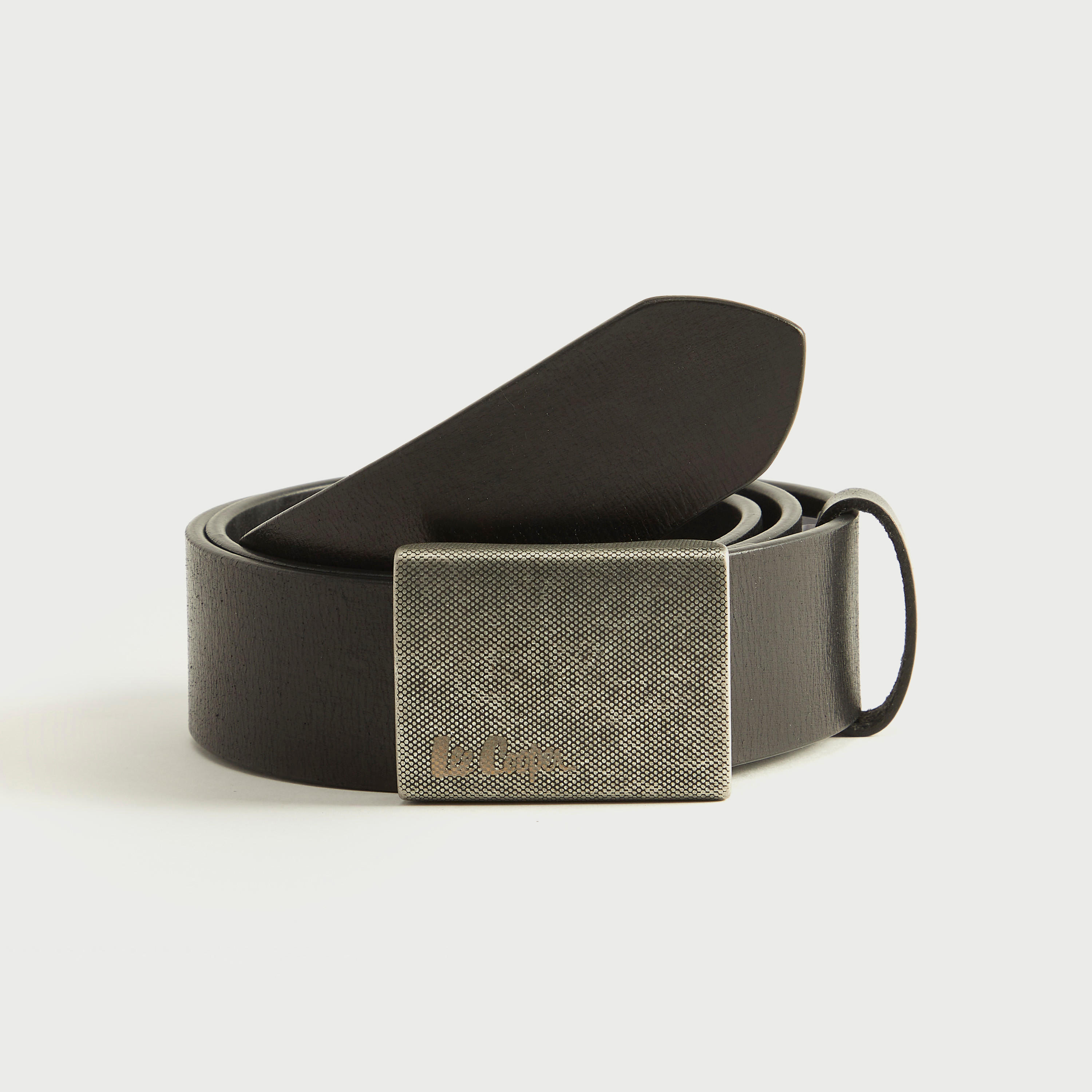 حزام جلد بارز الملمس بإبزيم من لي كوبر-men-beltsandwallets-belts-image-1