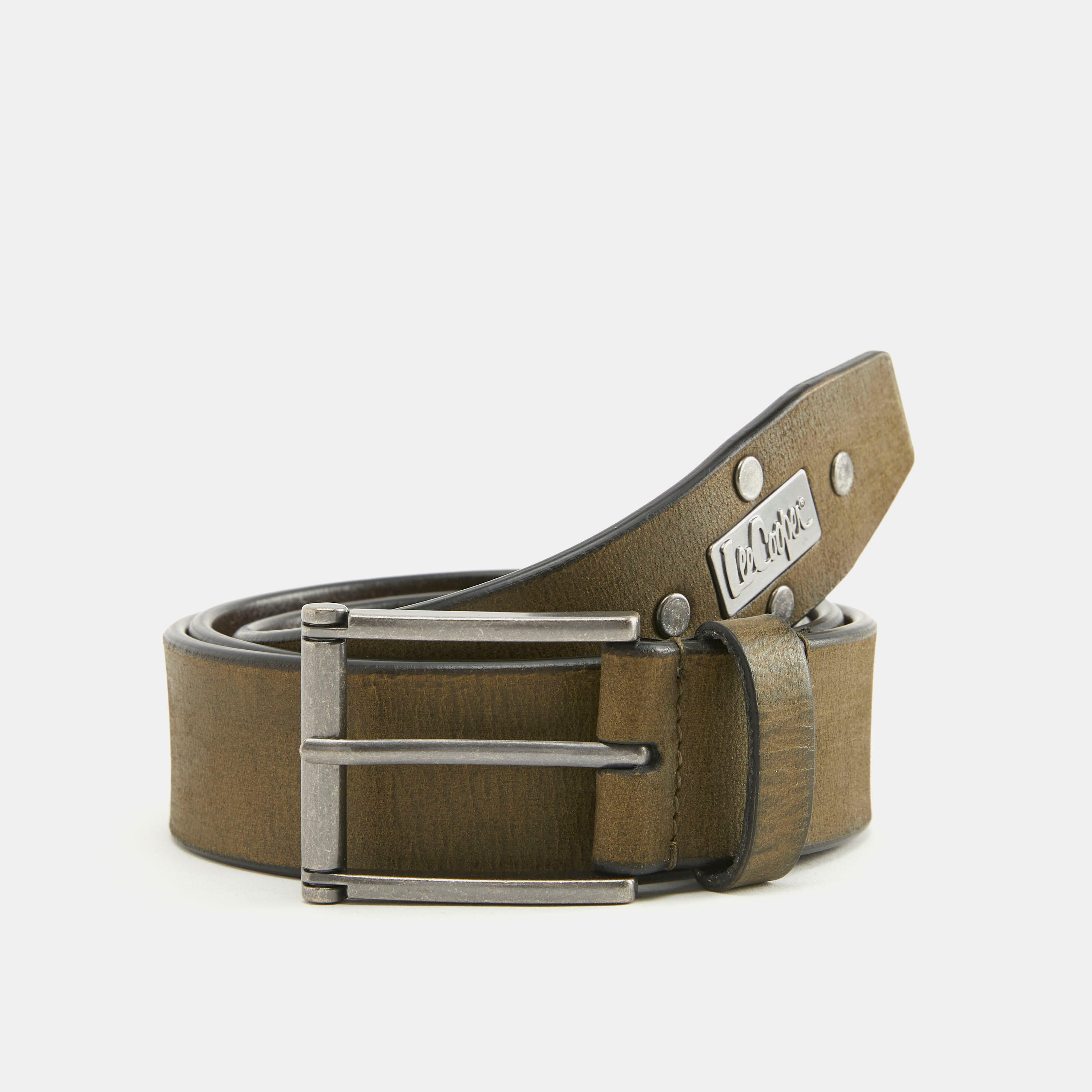Lee Cooper Textured Leather Belt with Pin Buckle-men-beltsandwallets-belts-image-1