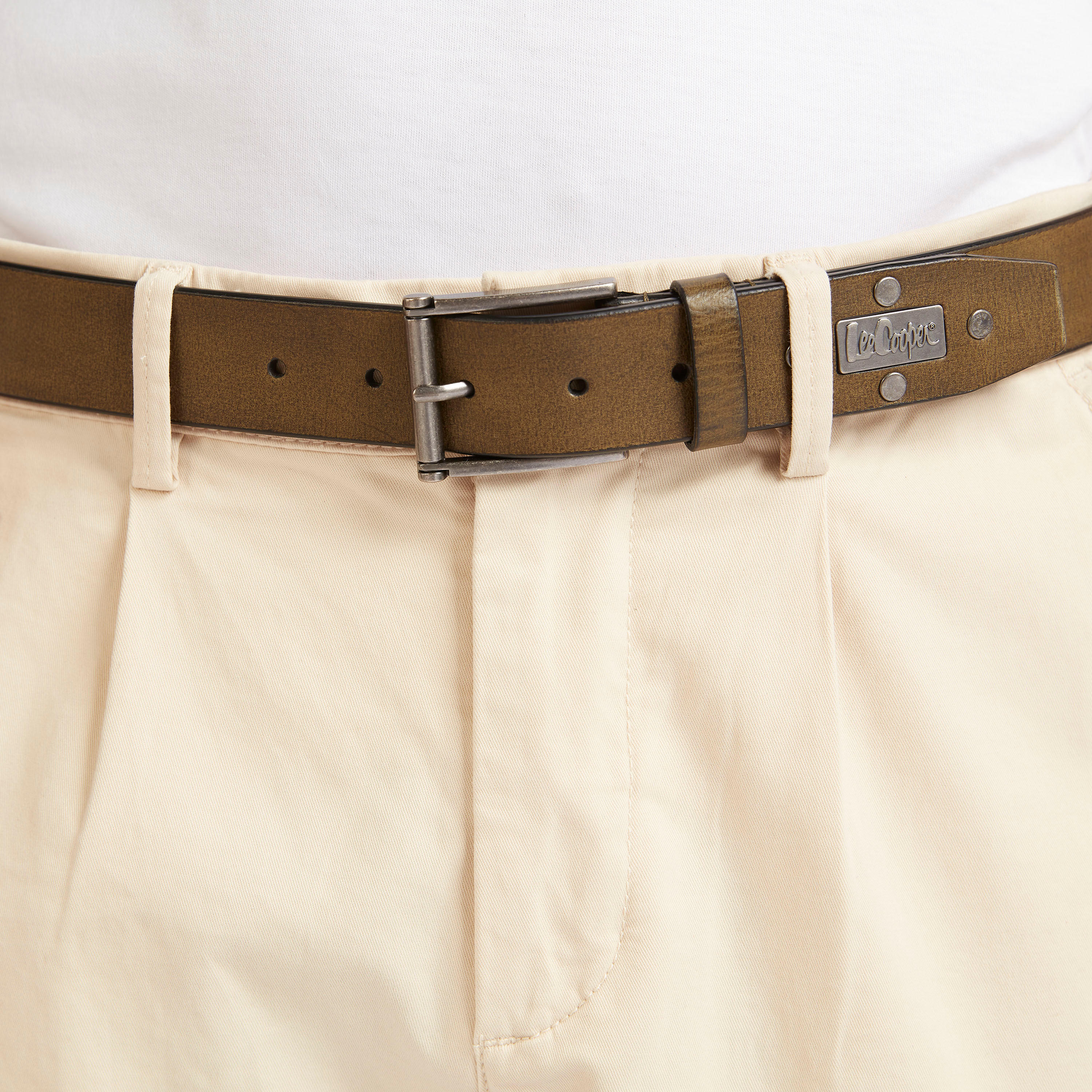 Lee Cooper Textured Leather Belt with Pin Buckle-men-beltsandwallets-belts-image-2