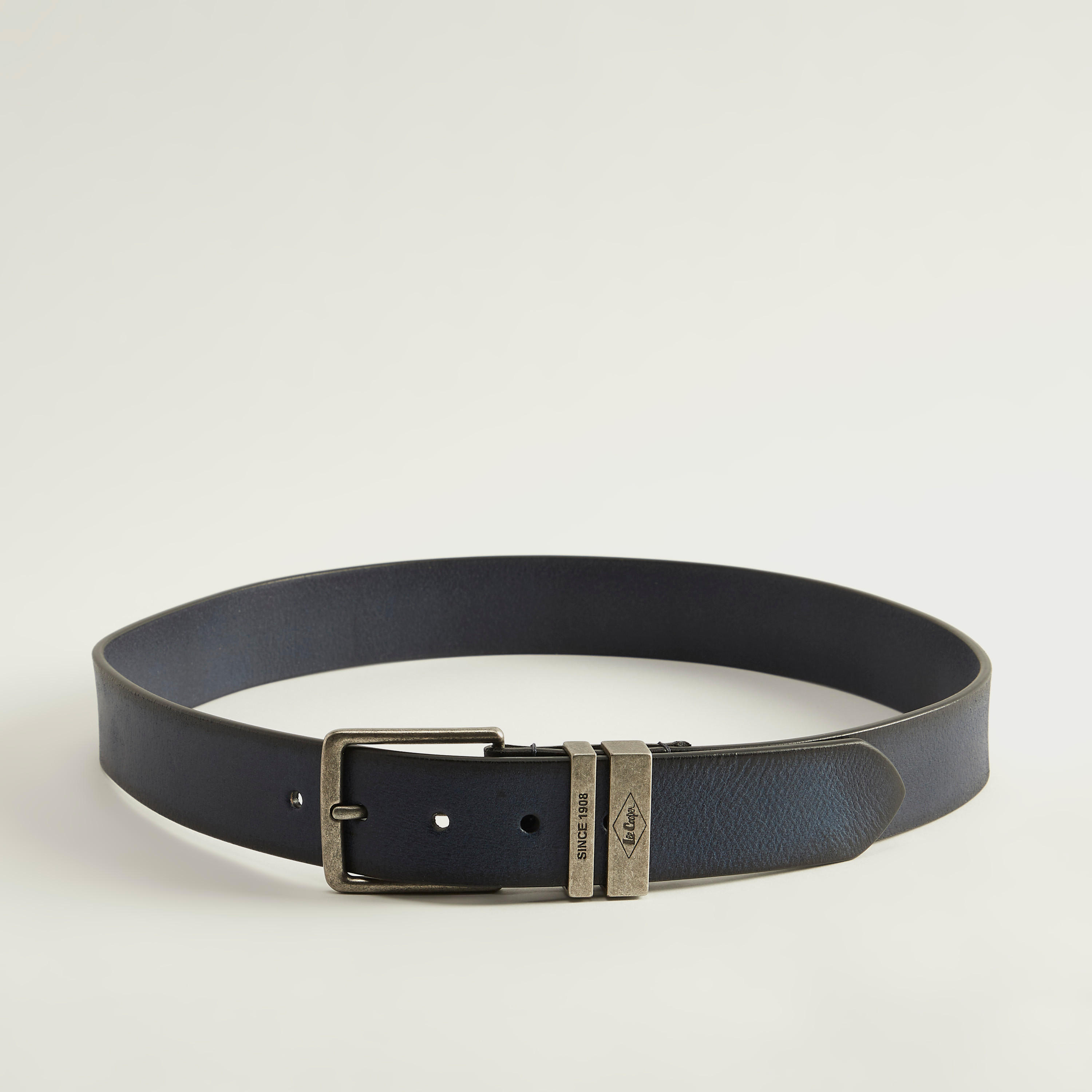 حزام جلد سادة بإبزيم بدبوس من لي كوبر-men-beltsandwallets-belts-image-2