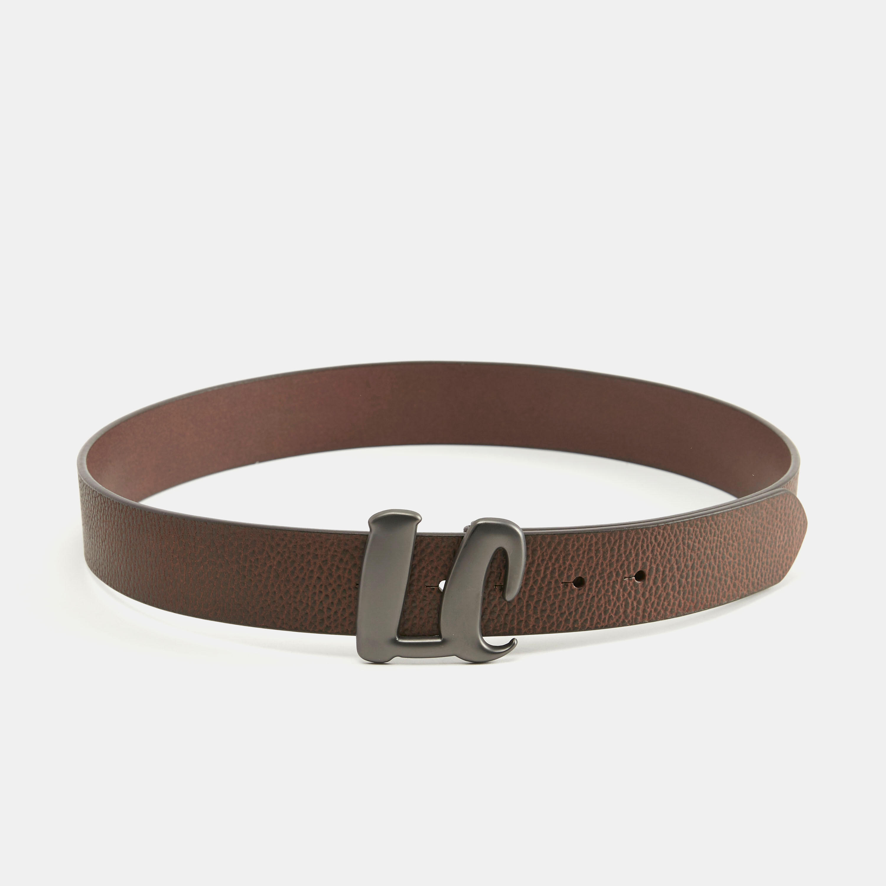 Lee Cooper Textured Leather Belt with Plate Buckle-men-beltsandwallets-belts-image-4