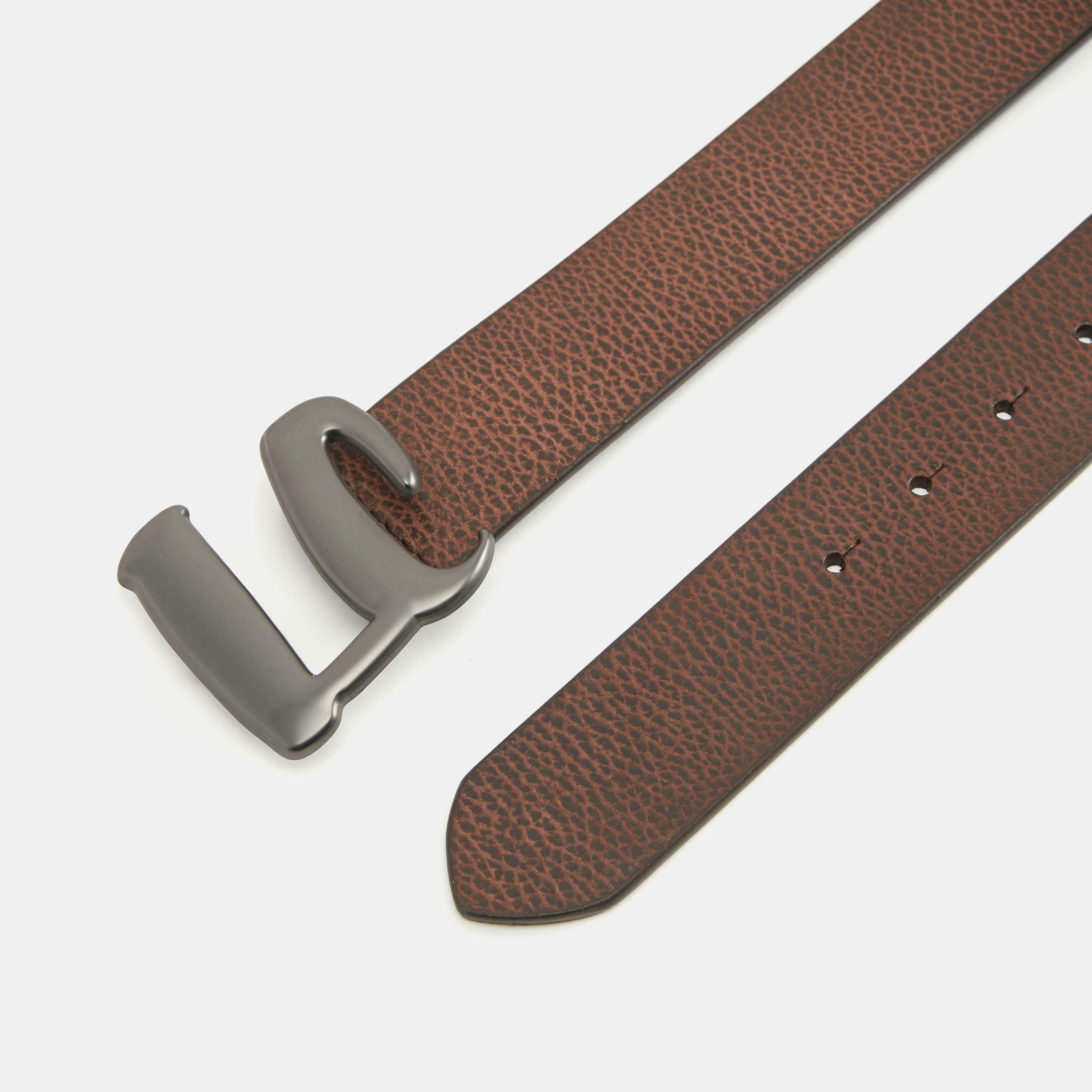 Lee Cooper Textured Leather Belt with Plate Buckle-men-beltsandwallets-belts-image-5