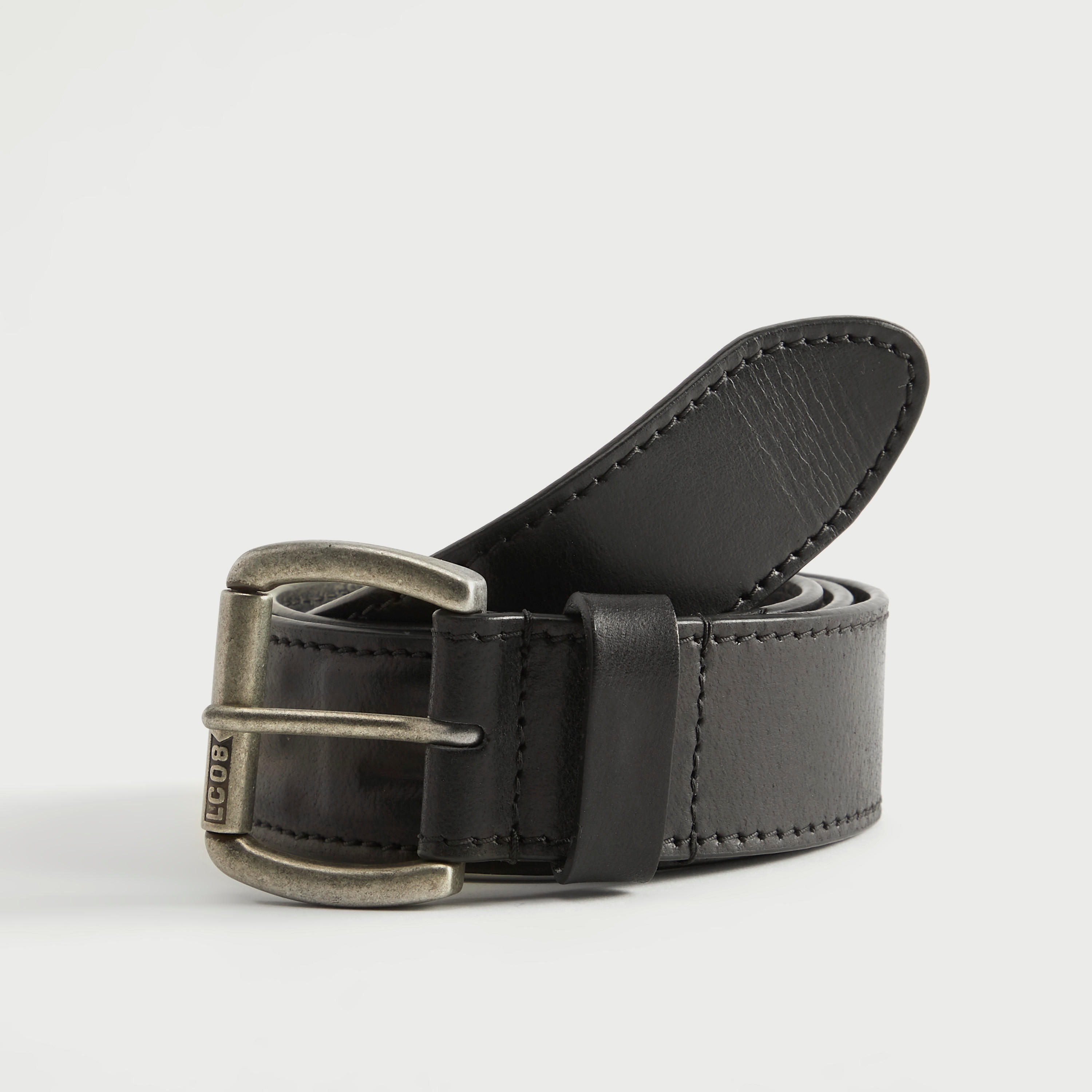 حزام جلد سادة بإبزيم بدبوس من لي كوبر-men-beltsandwallets-belts-image-4