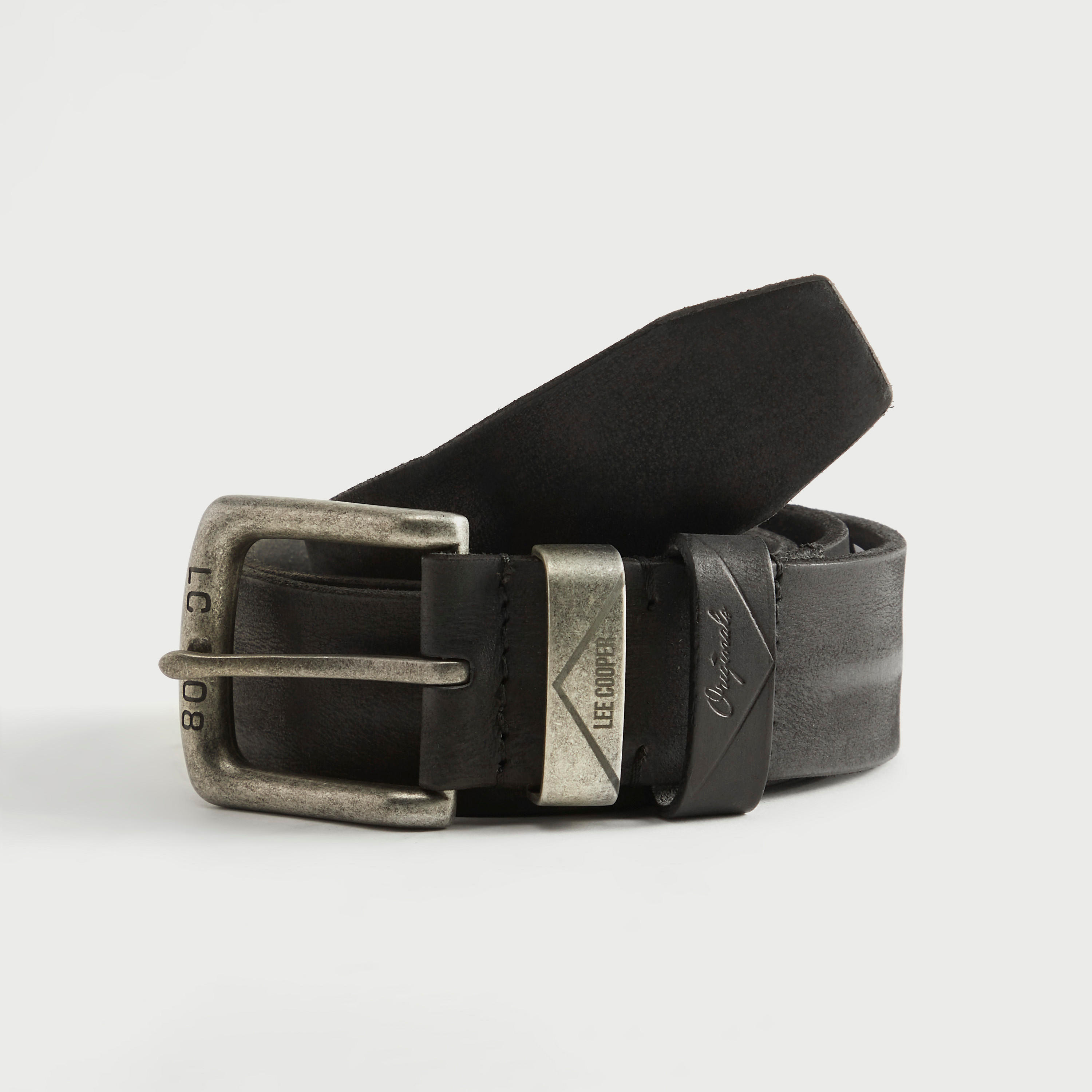 Lee Cooper Textured Leather Belt with Pin Buckle-men-beltsandwallets-belts-image-1