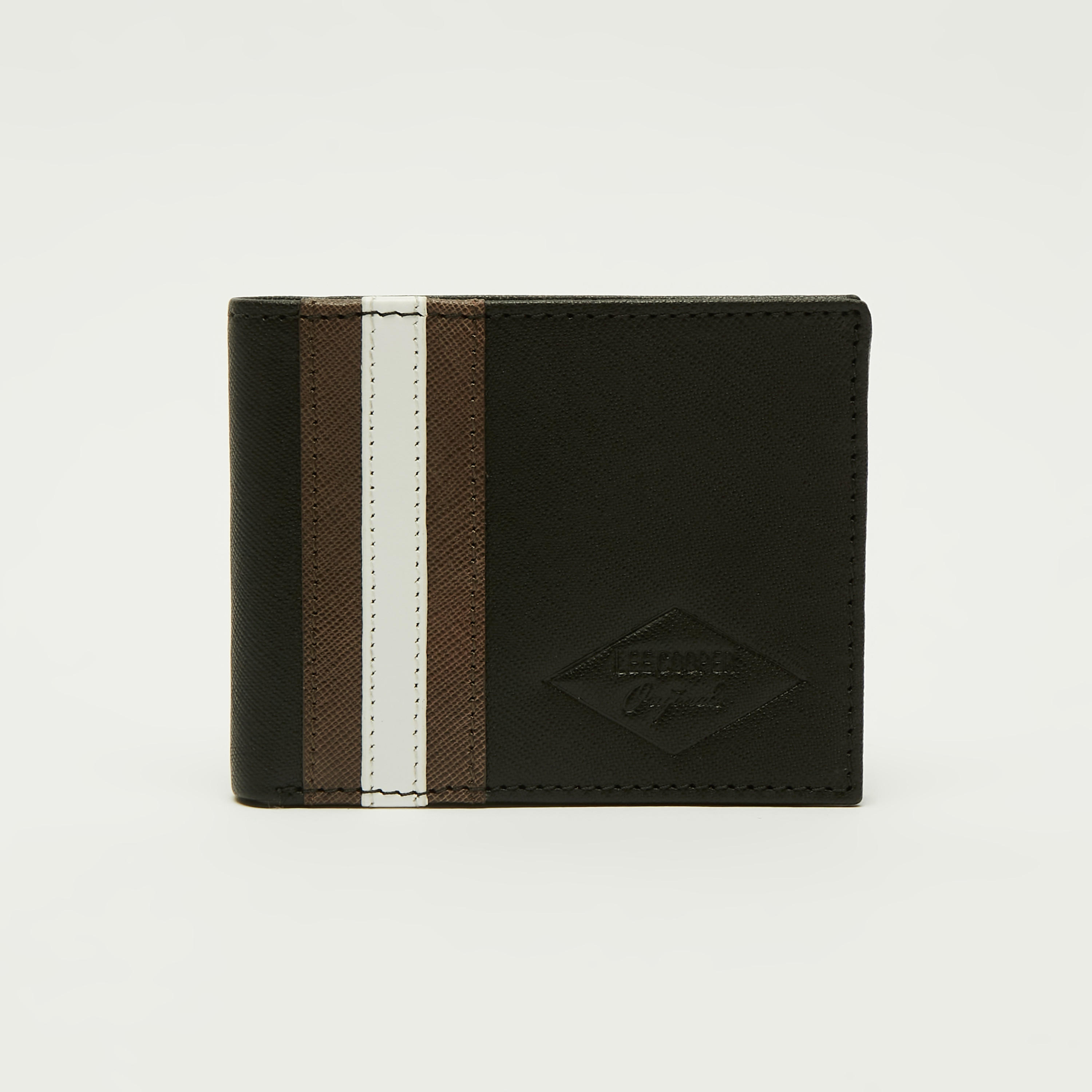 Lee Cooper Bi-Fold Textured Leather Wallet with Tape Accent-men-beltsandwallets-wallets-image-1