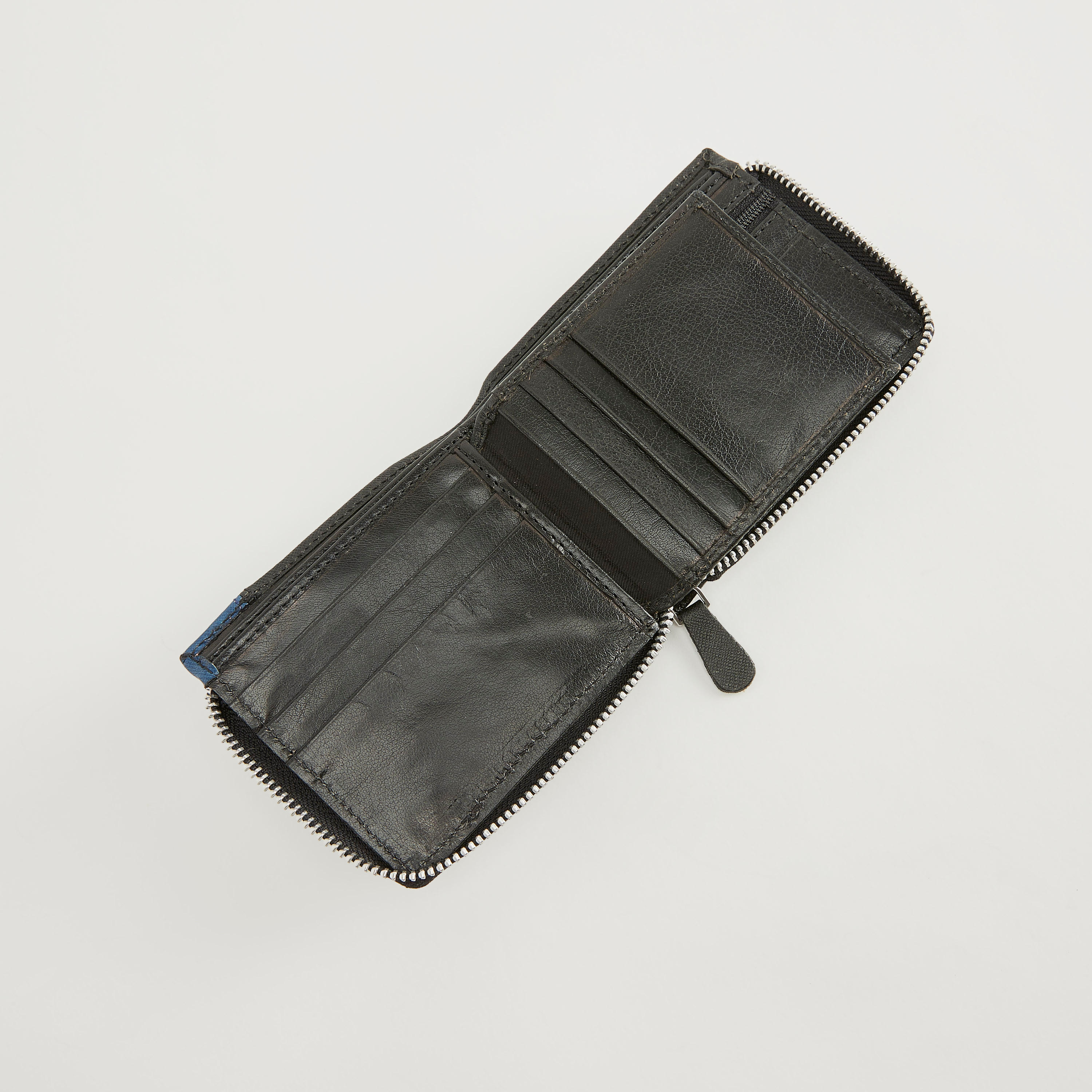 محفظة جلد بارزة الملمس بطيّة مزدوجة وسحّاب إغلاق من لي كوبر-men-beltsandwallets-wallets-image-2