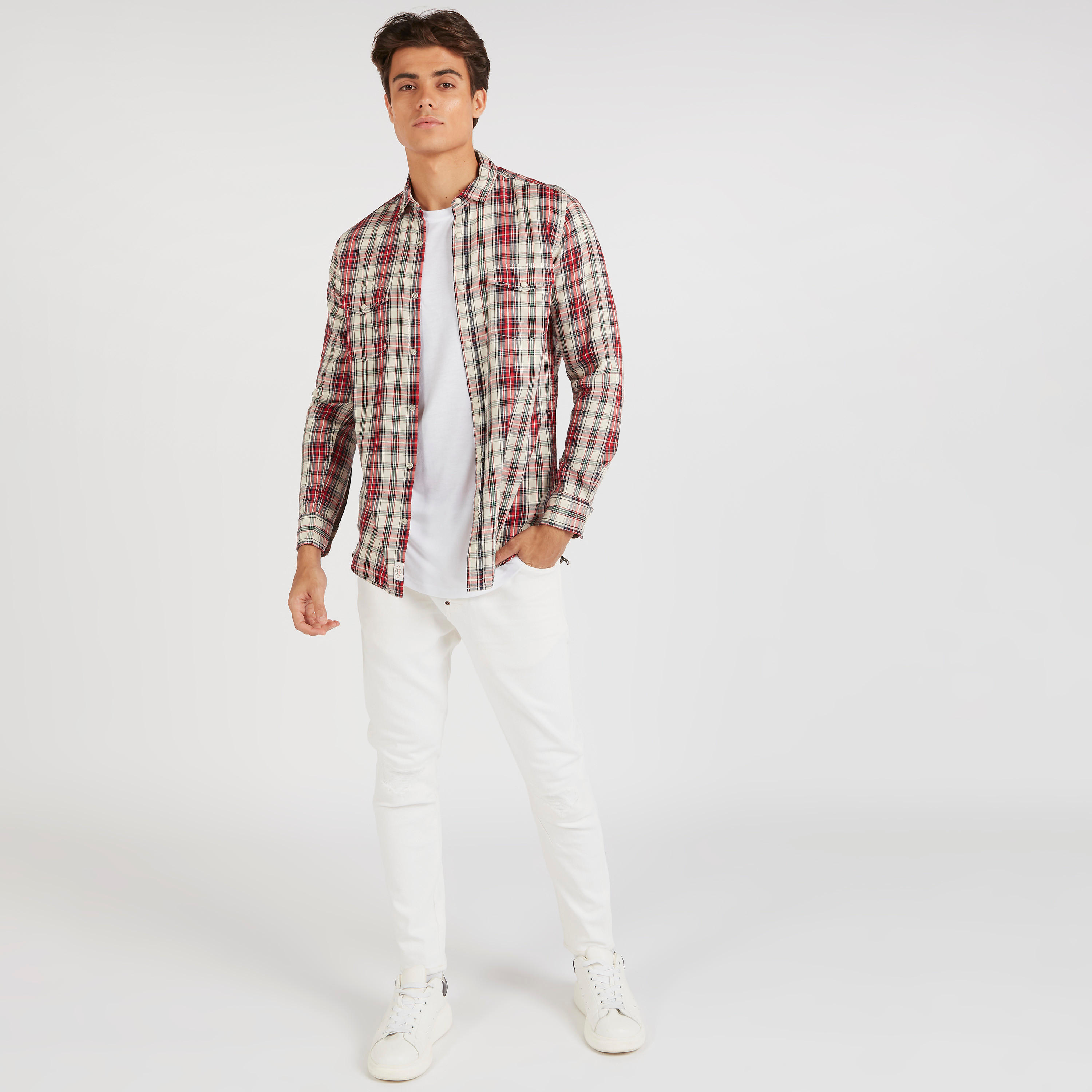 Lee Cooper Checked Shirt with Flap Pockets-men-clothing-shirts-image-2