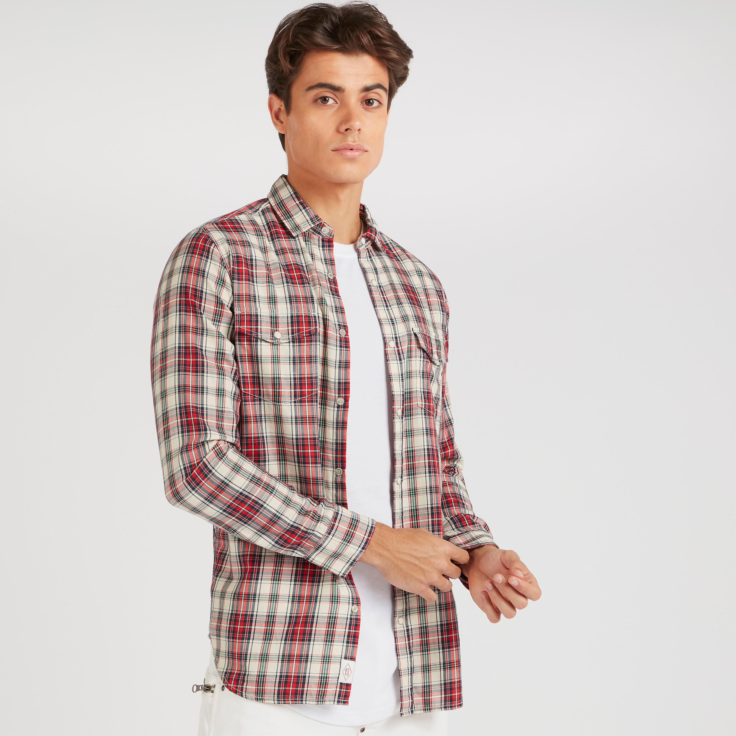 Lee Cooper Checked Shirt with Flap Pockets-men-clothing-shirts-image-3