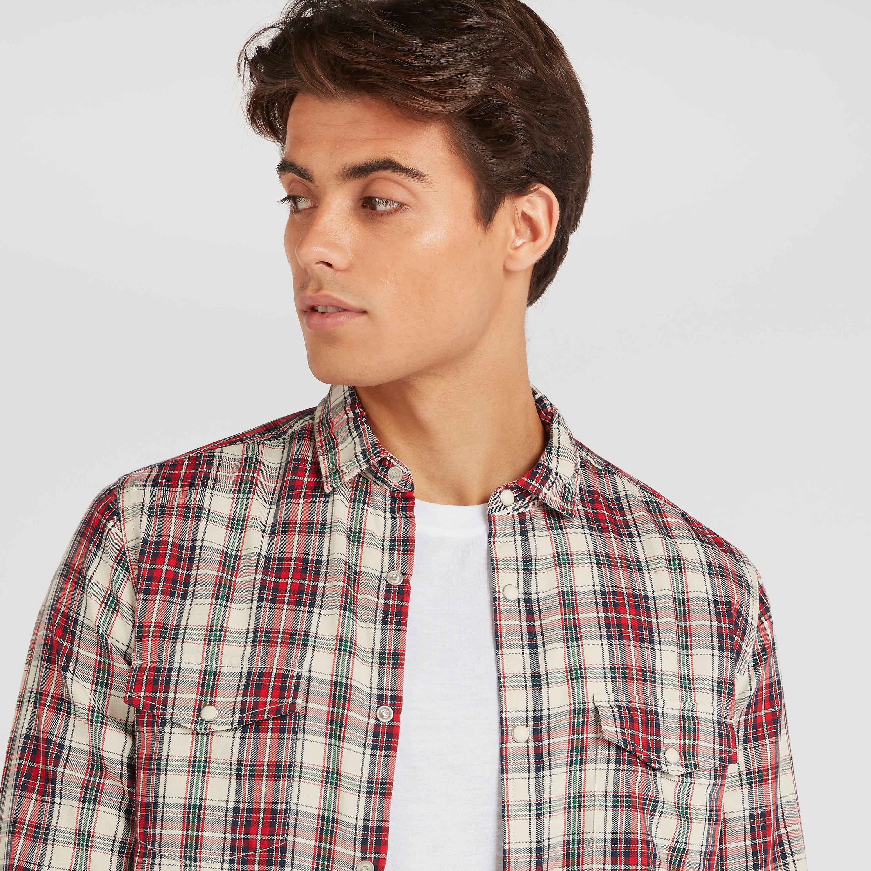 Lee Cooper Checked Shirt with Flap Pockets-men-clothing-shirts-image-5