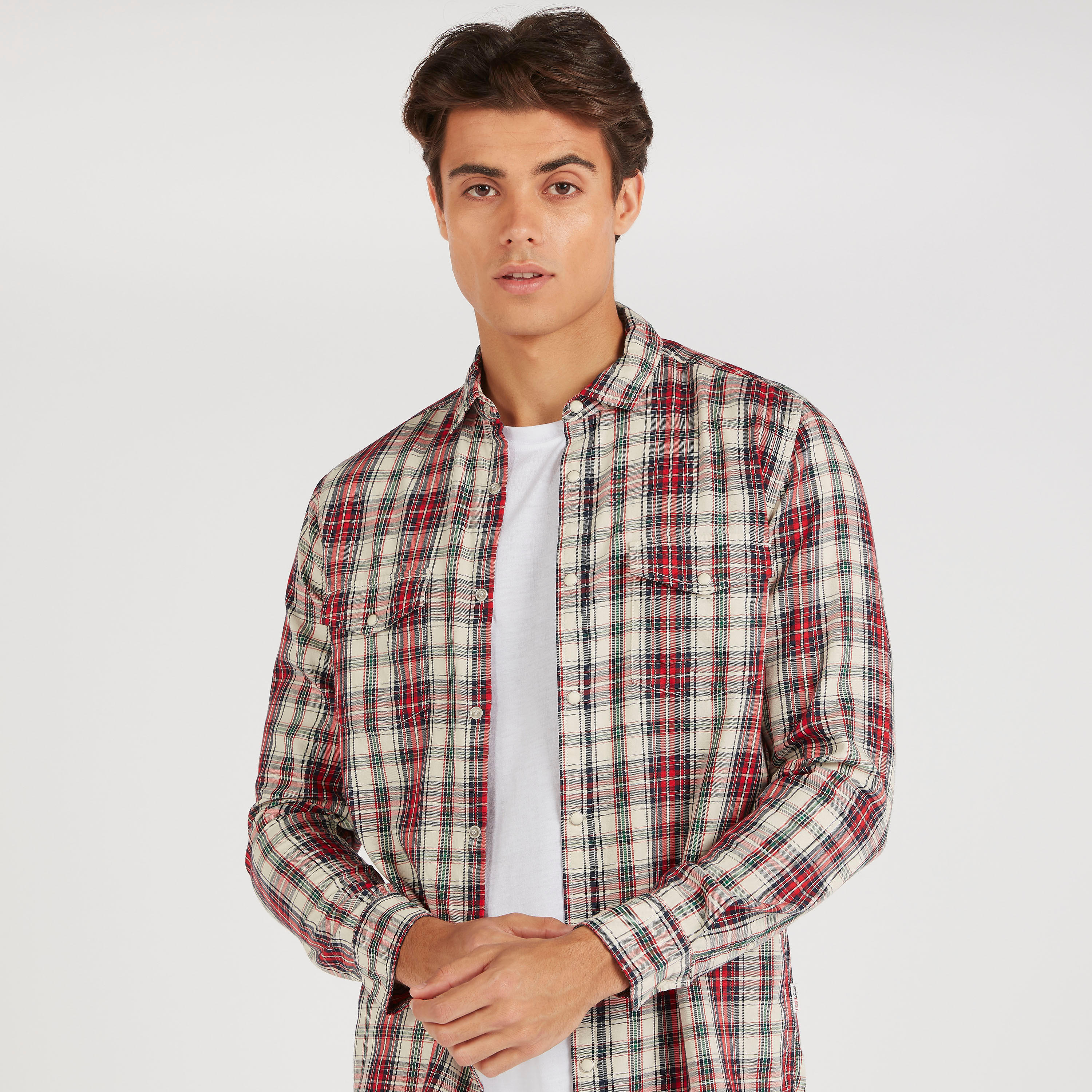 Lee Cooper Checked Shirt with Flap Pockets-men-clothing-shirts-image-6