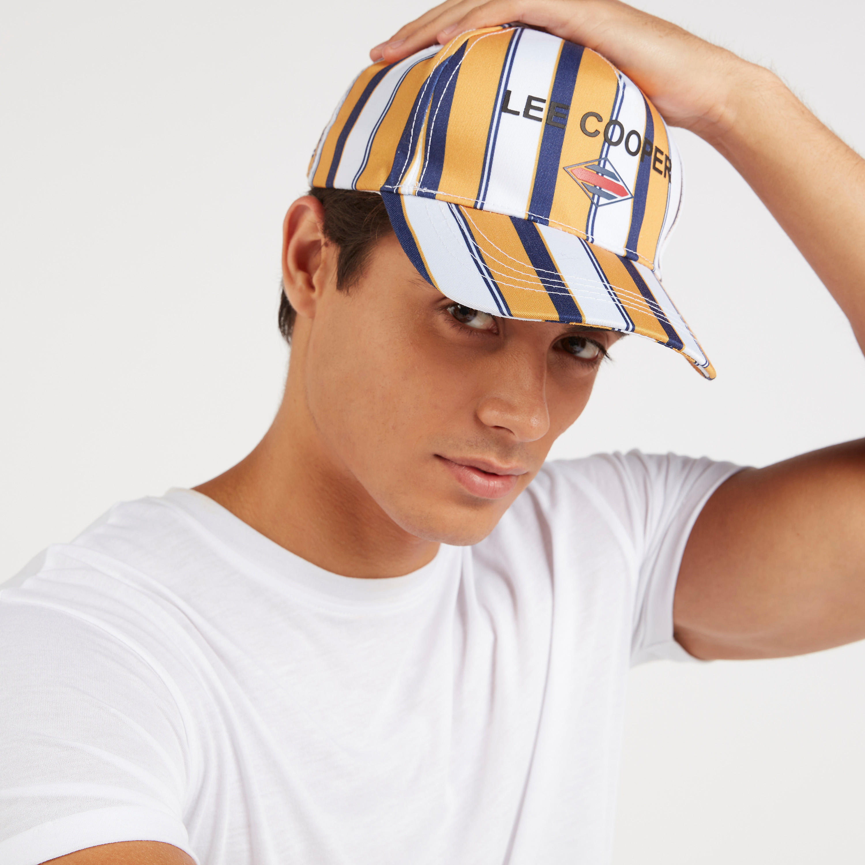 Lee Cooper Printed Cap with Buckled Back Strap-men-caps-image-2