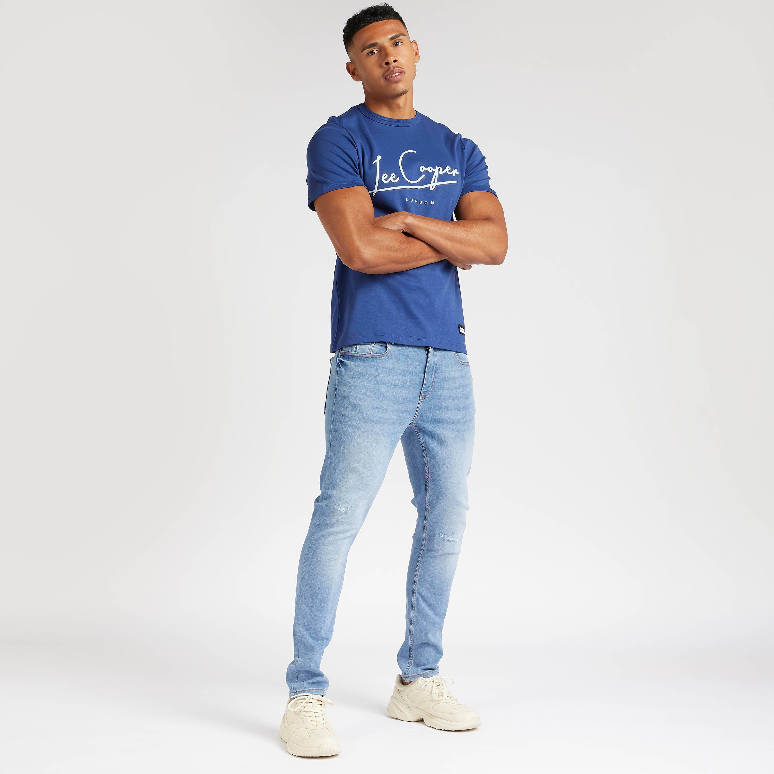 بنطلون جينز مضلّع بأطراف ضيّقة وخصر متوسط الارتفاع من لي كوبر-men-clothing-bottoms-jeans-image-2