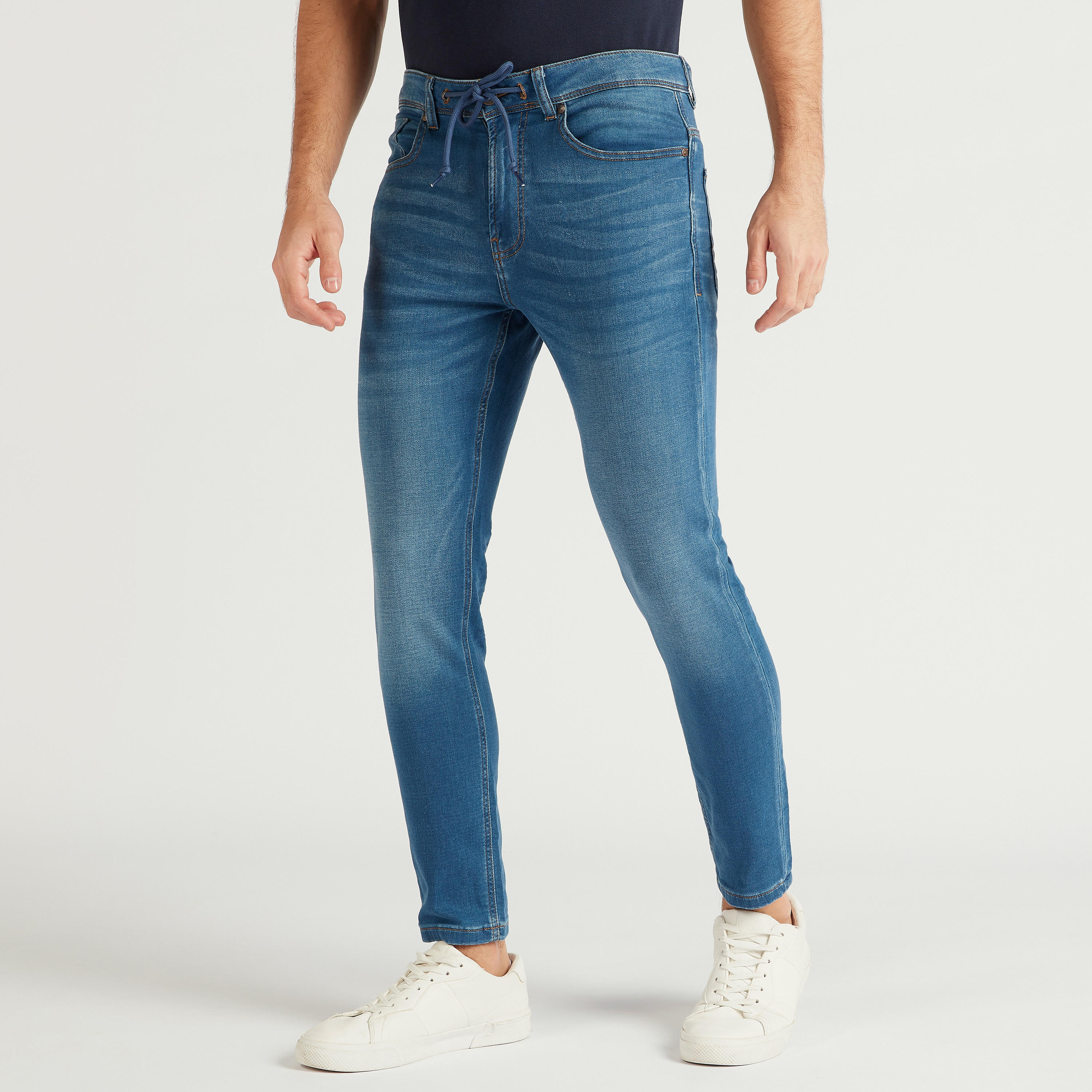 Lee Cooper Slim Fit Denim Jeans with Drawstring Closure and Pockets-men-clothing-bottoms-jeans-image-1