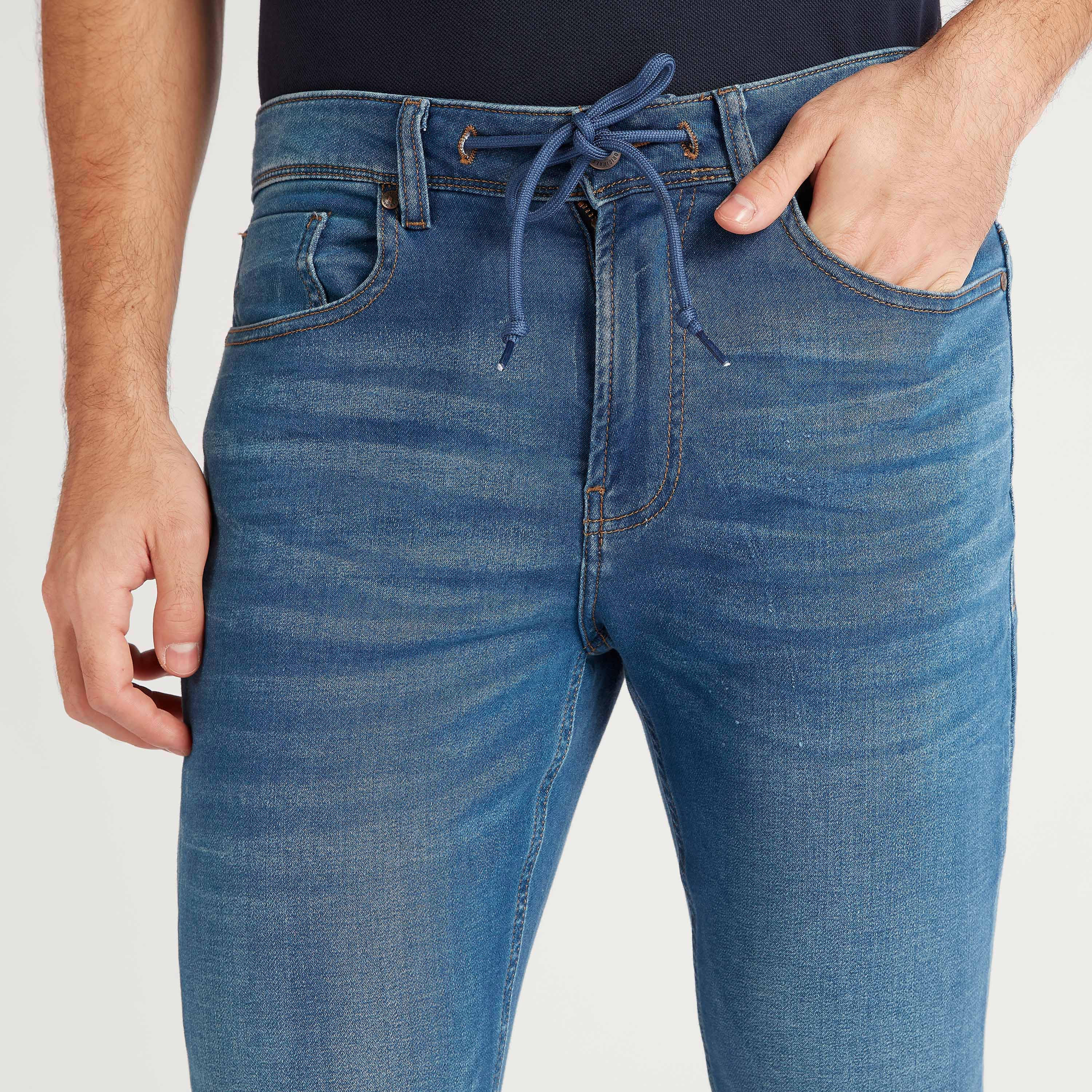 Lee Cooper Slim Fit Denim Jeans with Drawstring Closure and Pockets-men-clothing-bottoms-jeans-image-3