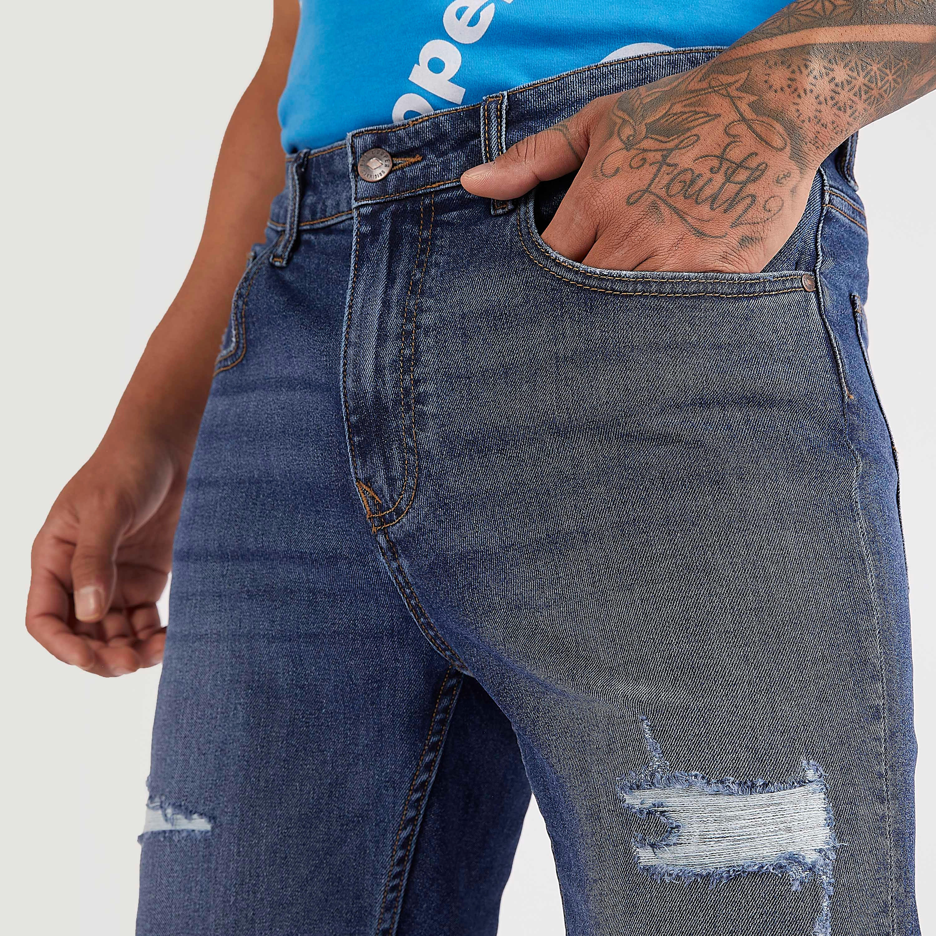 Lee Cooper Ripped Shorts with Pockets-men-clothing-bottoms-shorts-image-3