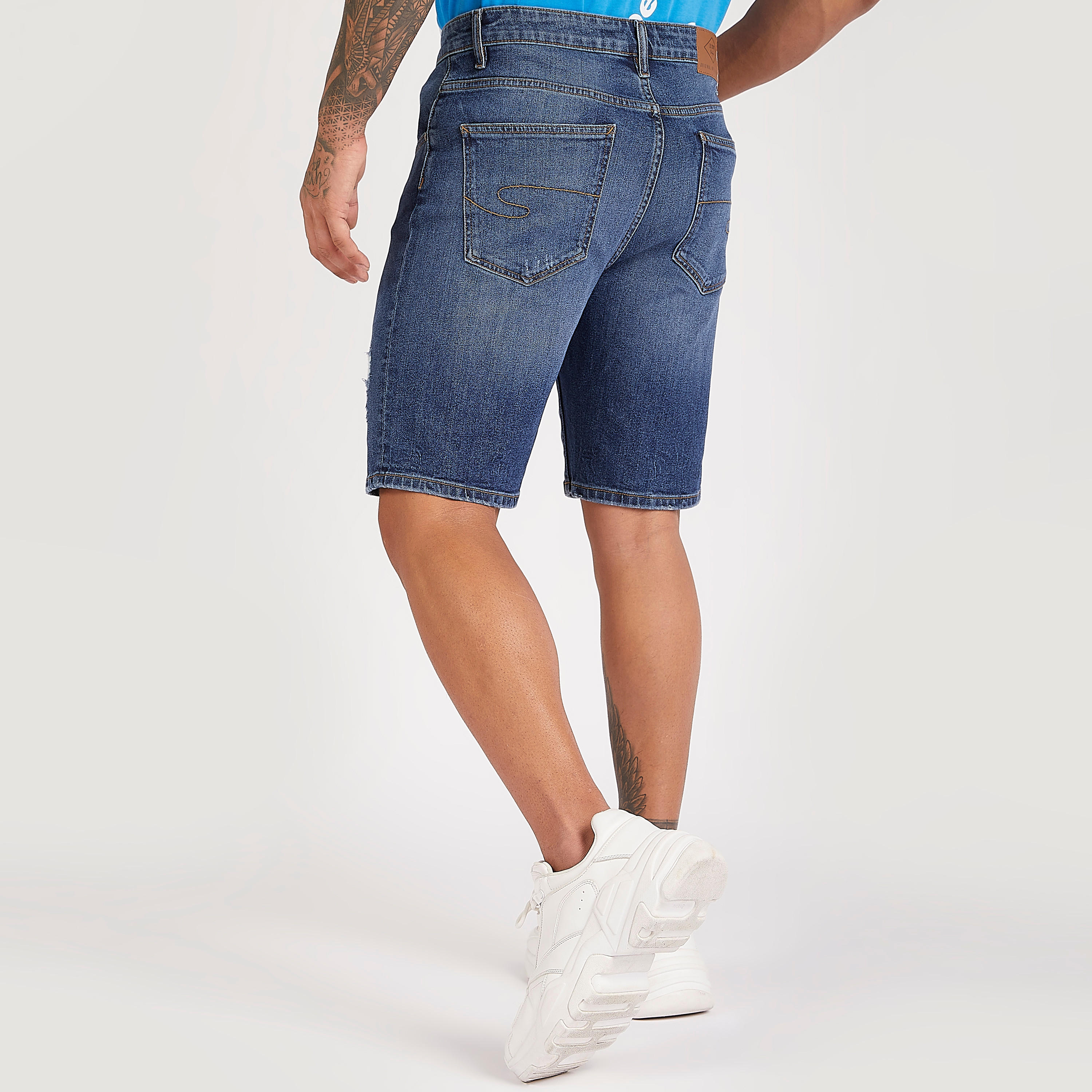 Lee Cooper Ripped Shorts with Pockets-men-clothing-bottoms-shorts-image-4