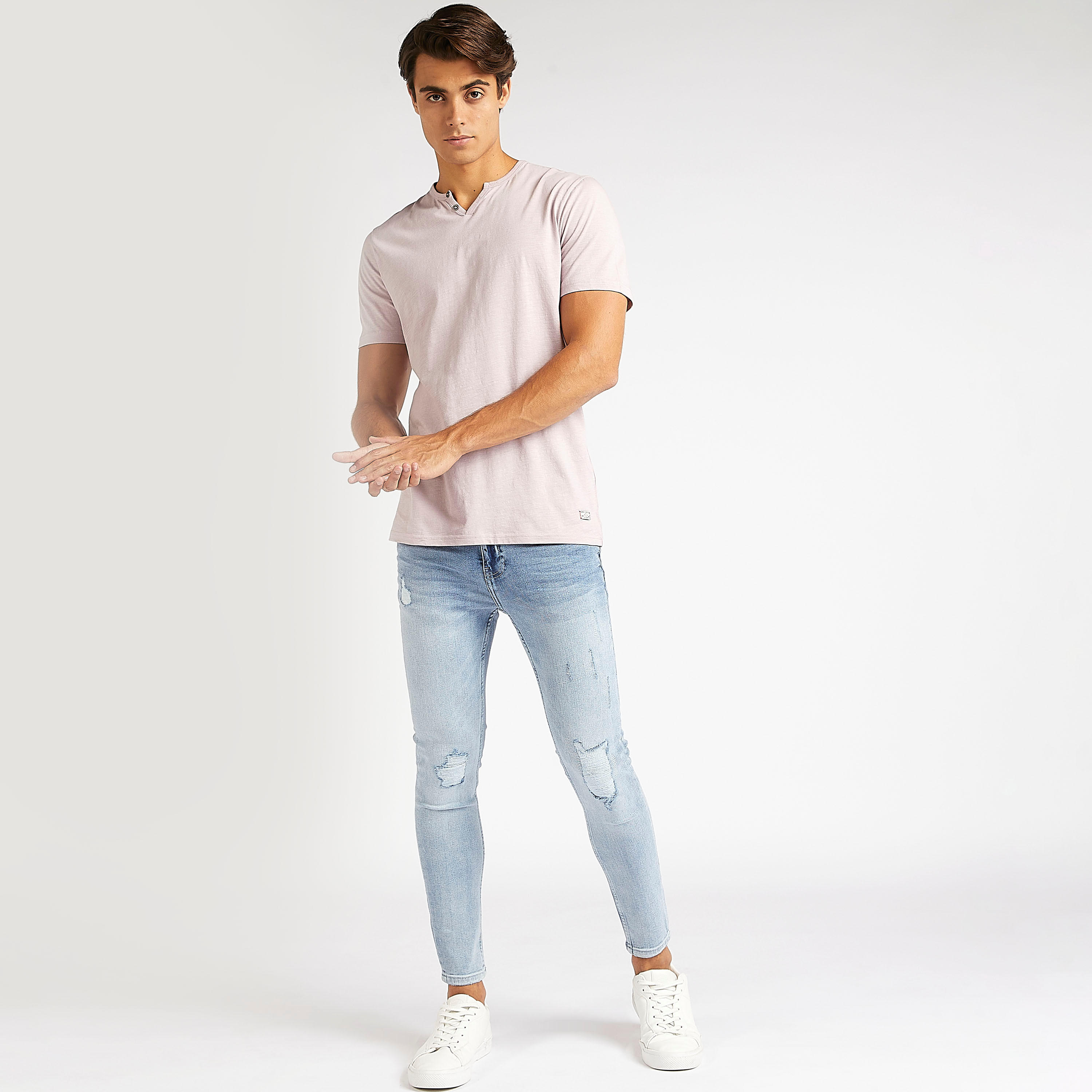 بنطلون جينز دينم مضلّع بقصة سكيني من لي كوبر-men-clothing-bottoms-jeans-image-2