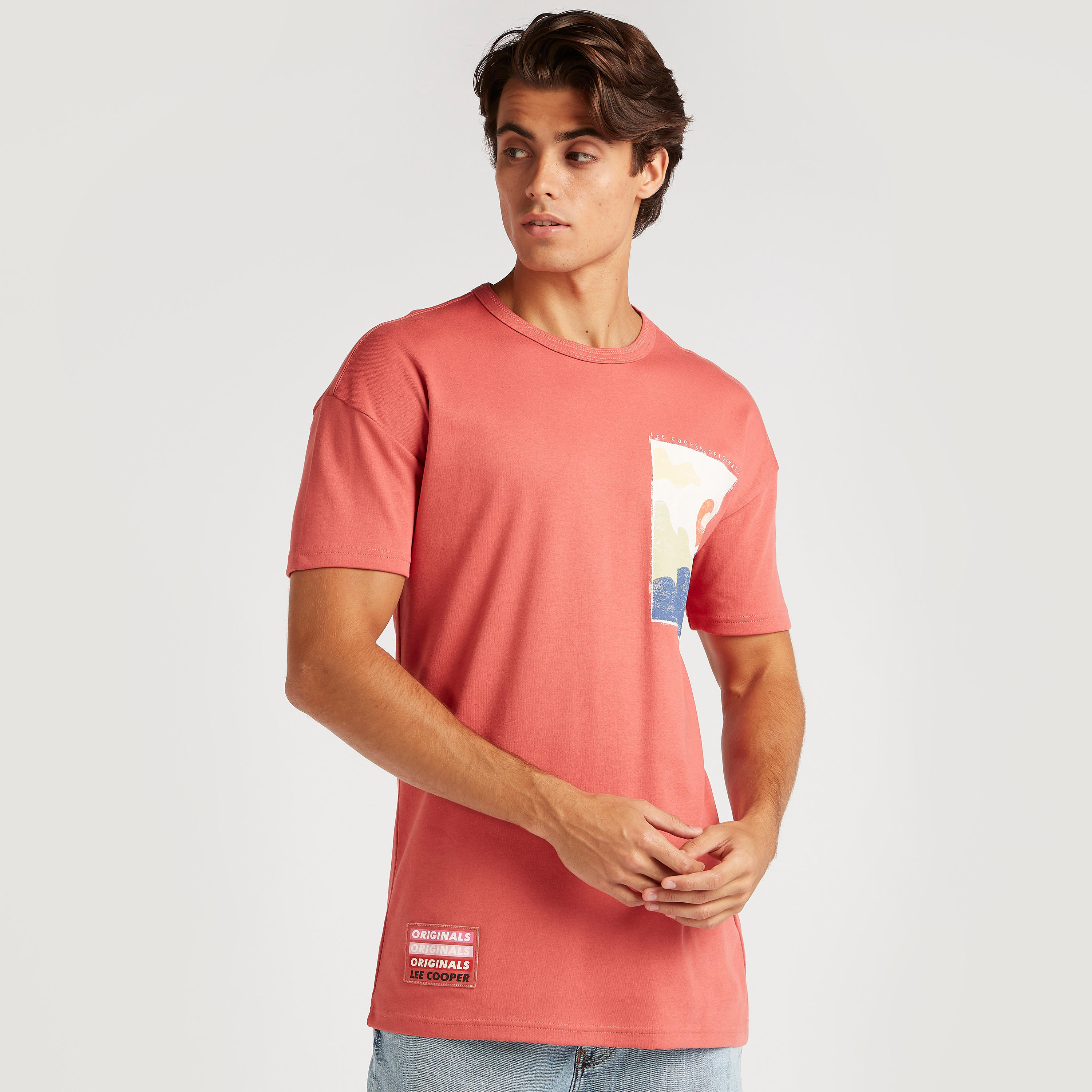 Lee Cooper Printed Crew Neck T-shirt with Short Sleeves-men-clothing-tshirtsandpolos-tshirts-image-1