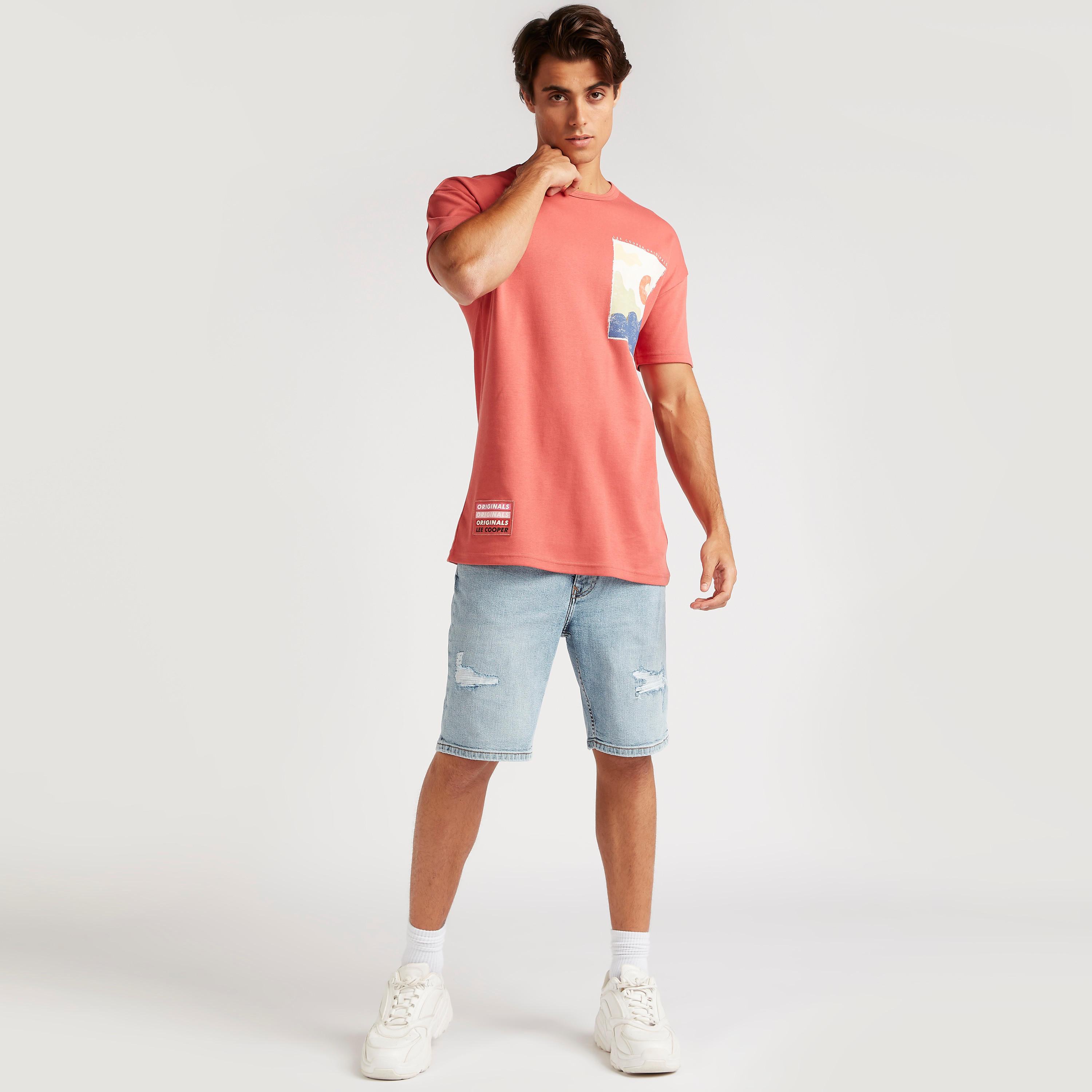 Lee Cooper Printed Crew Neck T-shirt with Short Sleeves-men-clothing-tshirtsandpolos-tshirts-image-2