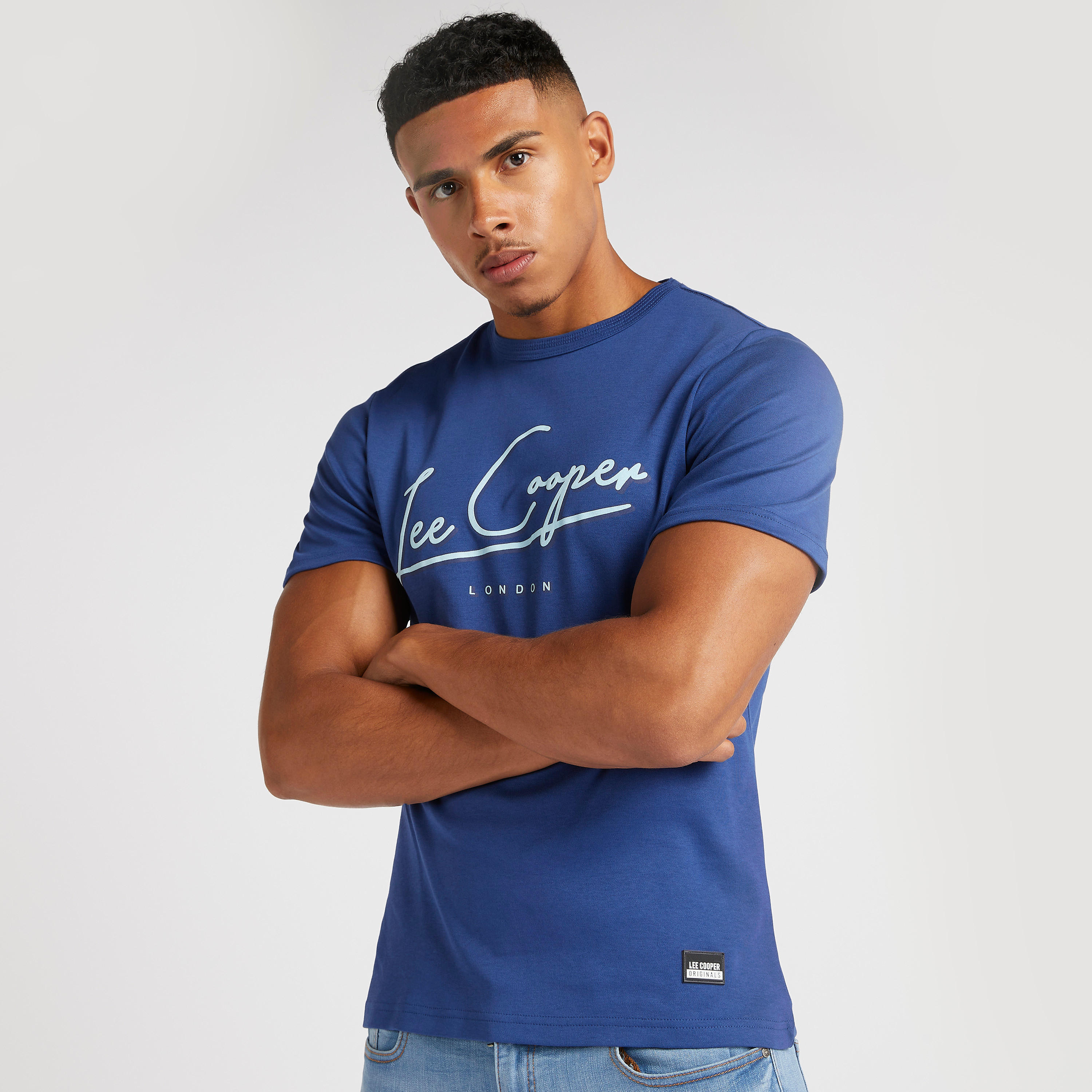 Lee Cooper Printed T-shirt with Crew Neck-men-clothing-tshirtsandpolos-tshirts-image-1