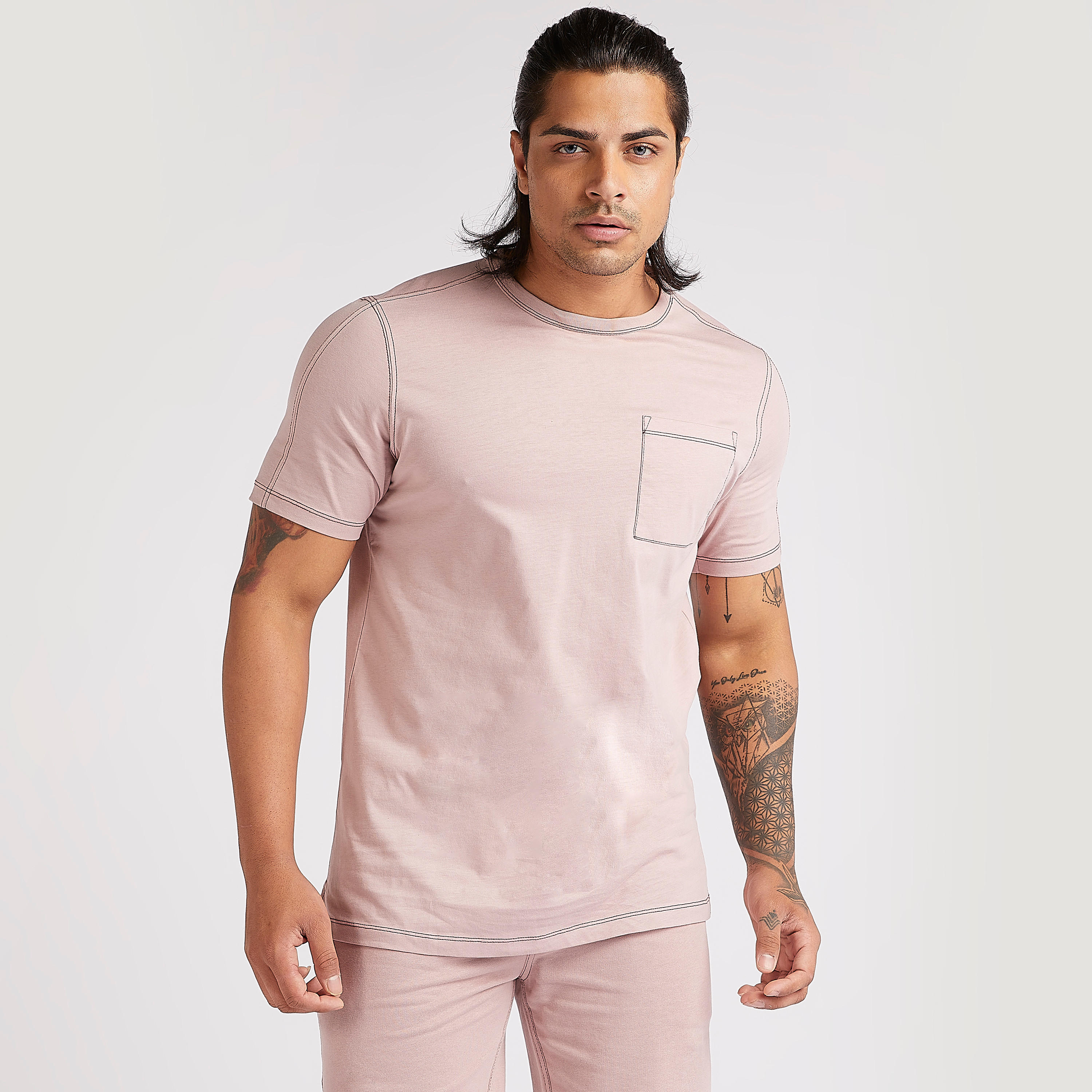 Lee Cooper Solid Crew Neck T-shirt with Pocket-men-clothing-tshirtsandpolos-tshirts-image-1