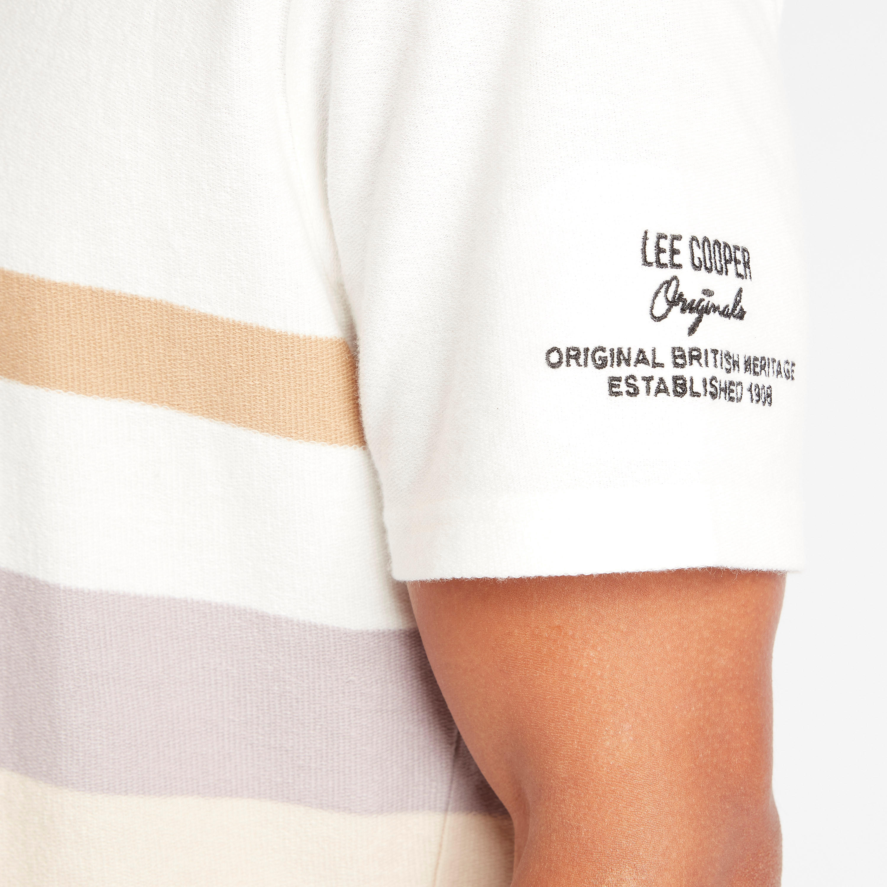 تيشيرت مخطّط بياقة ضيّقة من لي كوبر-men-clothing-tshirtsandpolos-tshirts-image-1