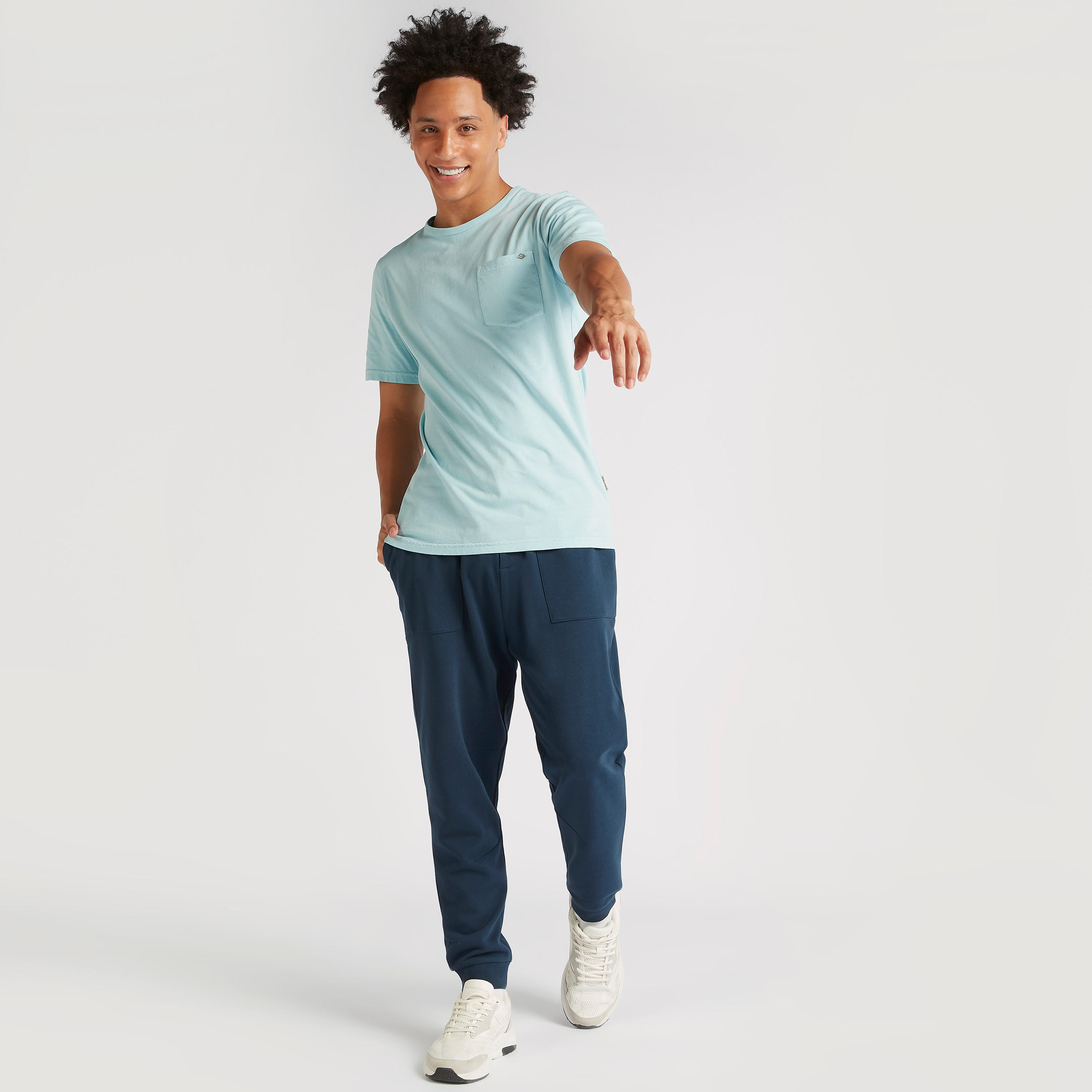 Lee Cooper Solid Crew Neck T-shirt with Pocket and Short Sleeves-men-clothing-tshirtsandpolos-tshirts-image-2