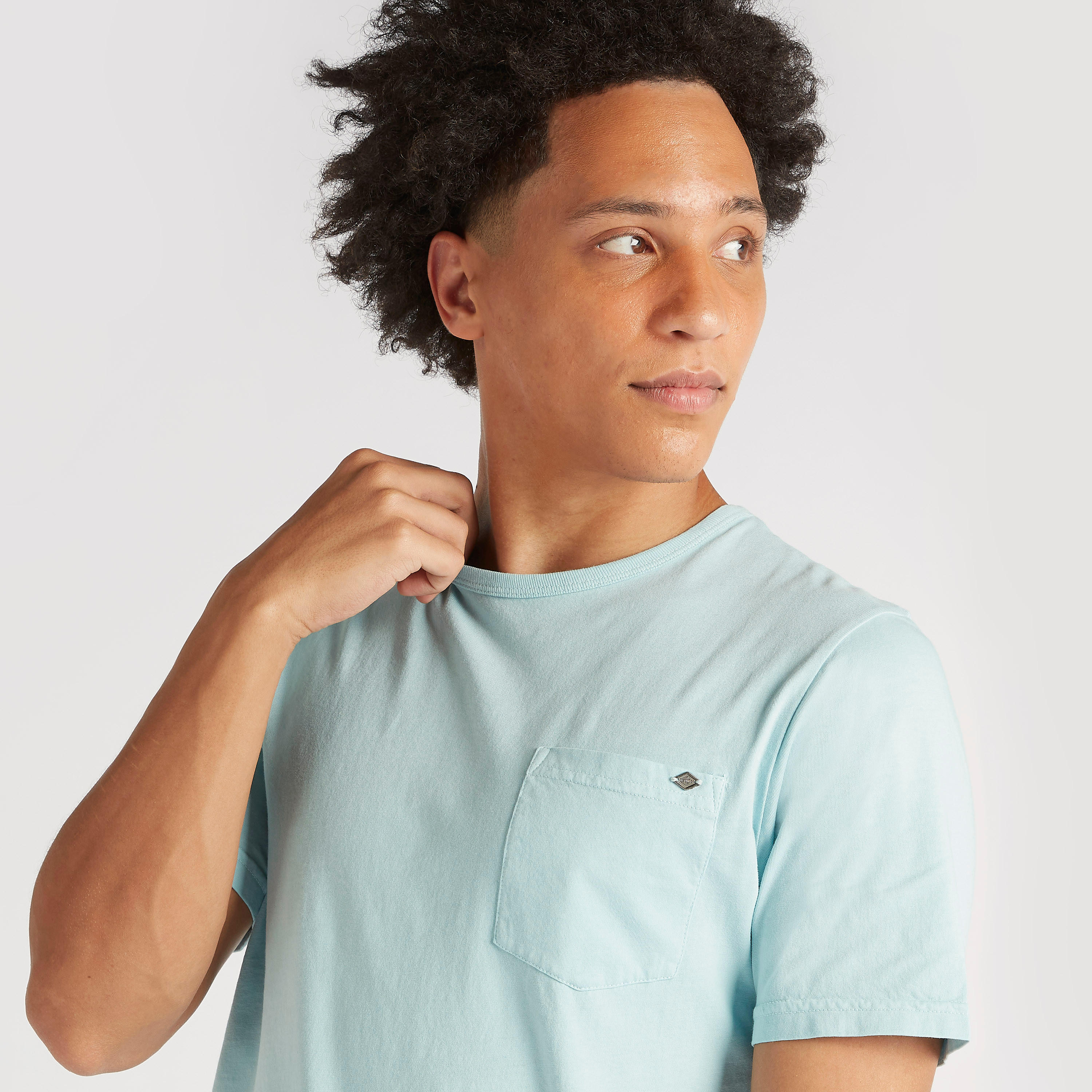 Lee Cooper Solid Crew Neck T-shirt with Pocket and Short Sleeves-men-clothing-tshirtsandpolos-tshirts-image-3