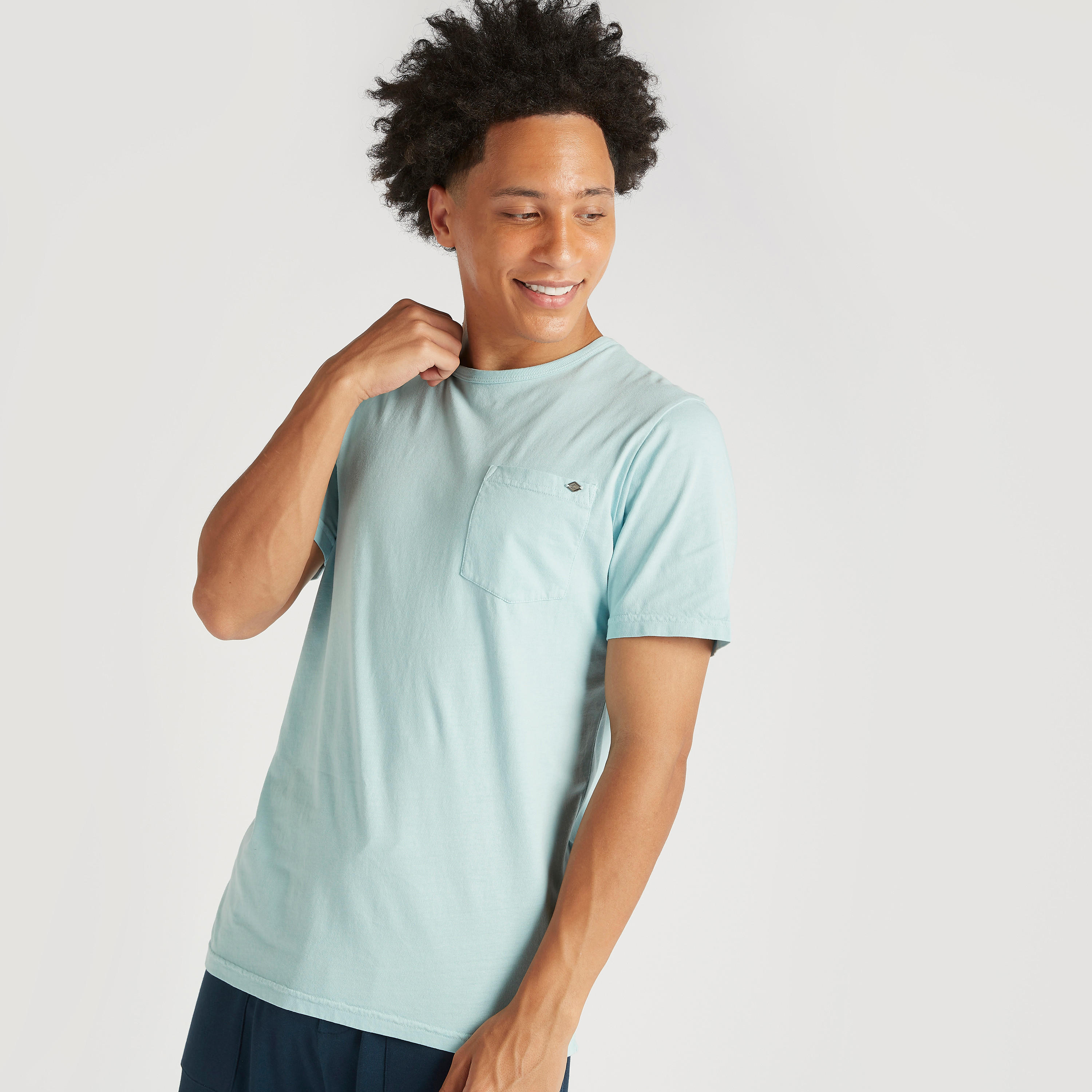 Lee Cooper Solid Crew Neck T-shirt with Pocket and Short Sleeves-men-clothing-tshirtsandpolos-tshirts-image-5