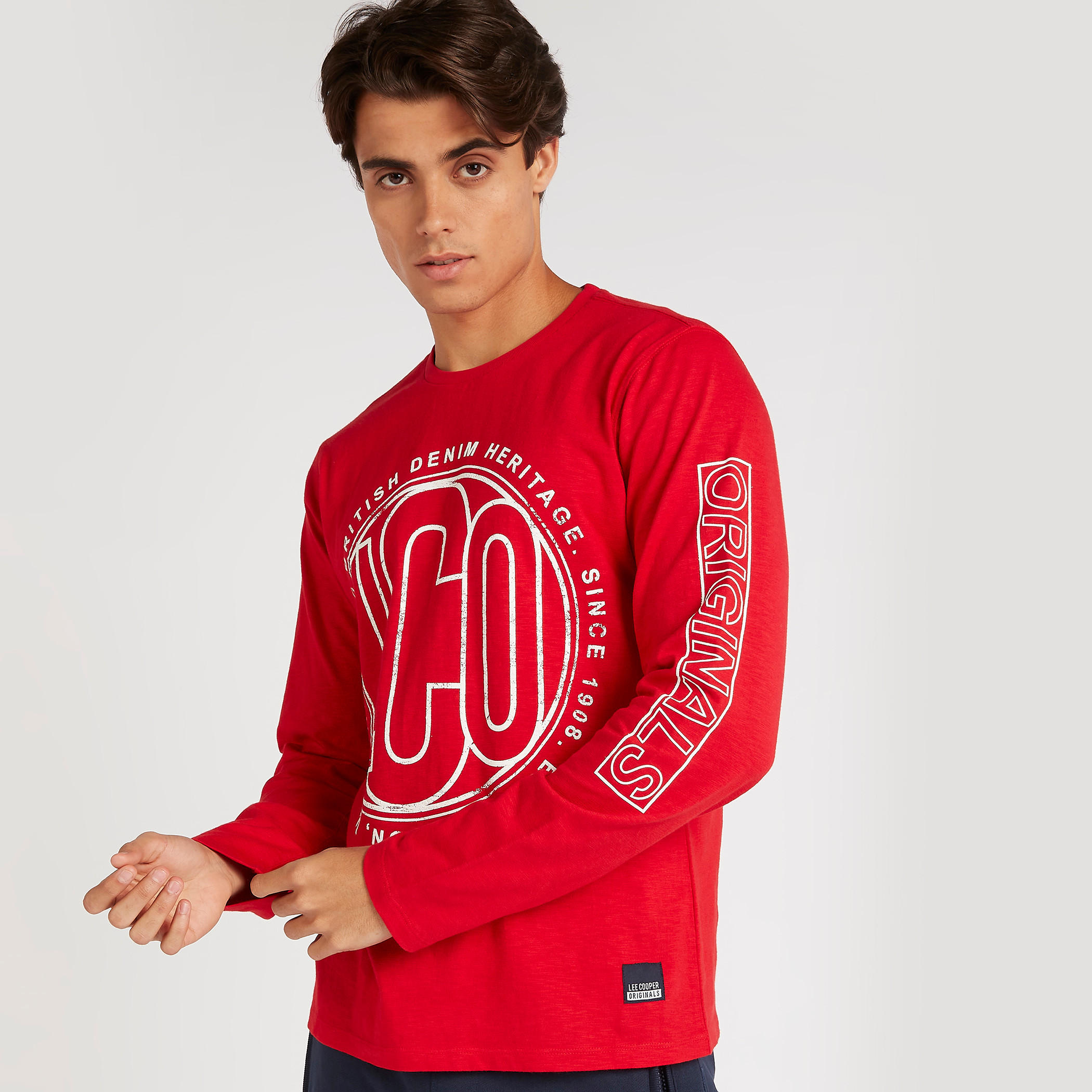 تيشيرت بأكمام طويلة وطبعات من لي كوبر-men-clothing-tshirtsandpolos-tshirts-image-6