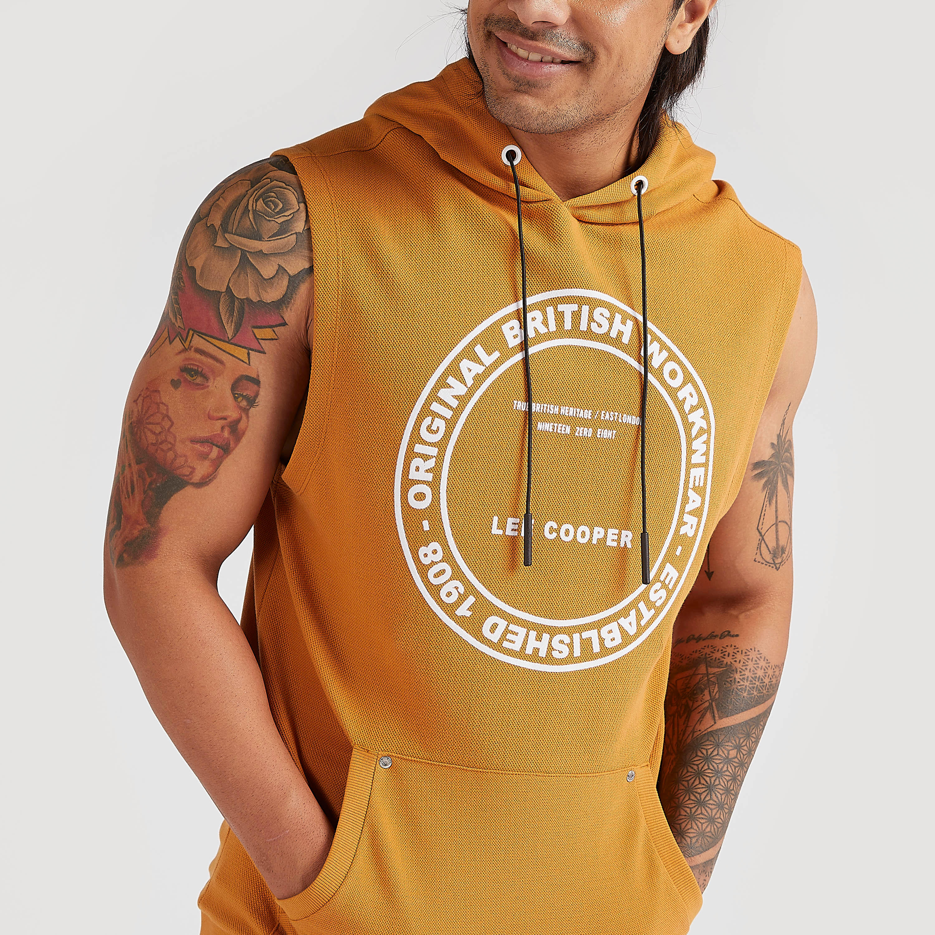 هودي دون أكمام بطبعات شعار من لي كوبر-men-winterwear-hoodiesandsweatshirts-image-3