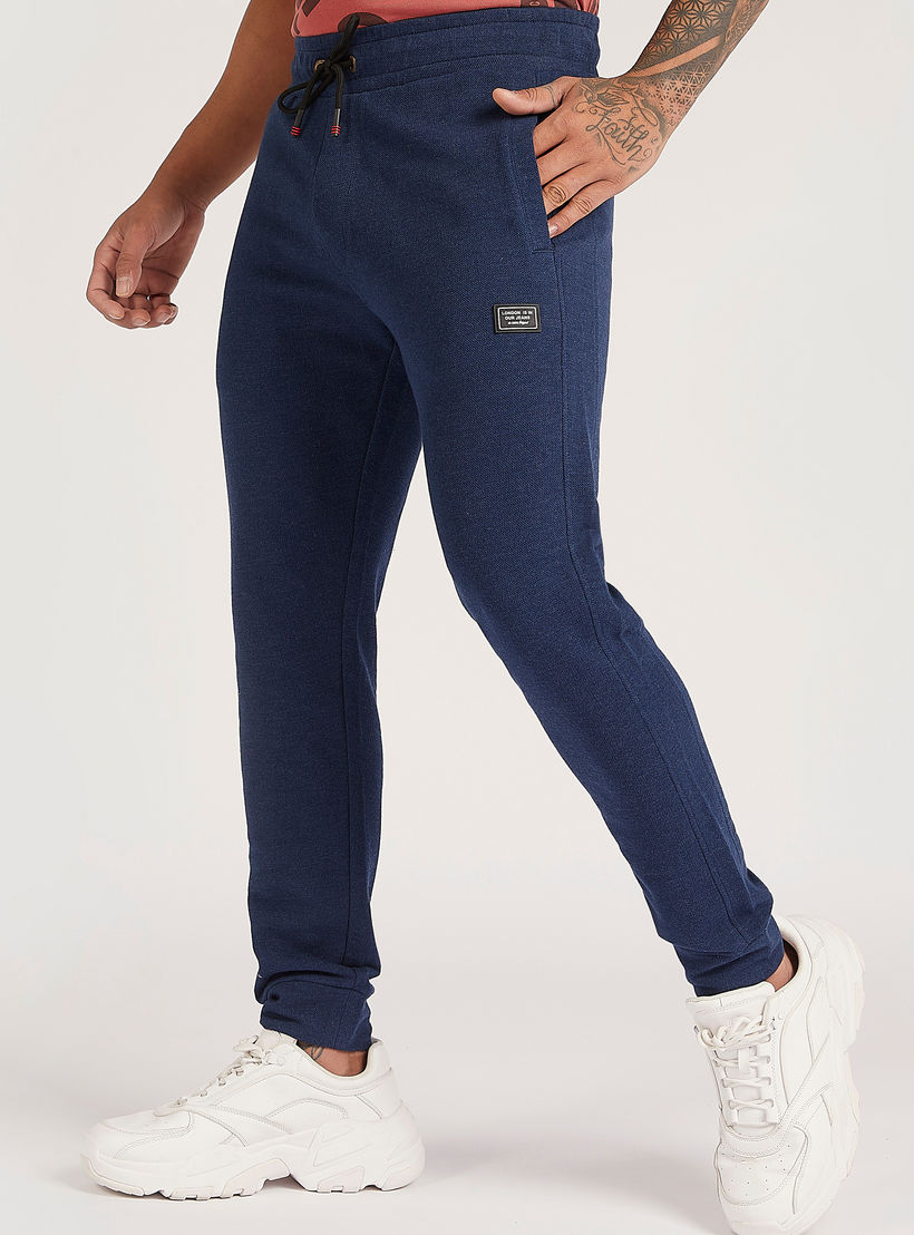 Lee Cooper Textured Flexi Waist Joggers with Pockets-men-clothing-bottoms-joggers-image-1