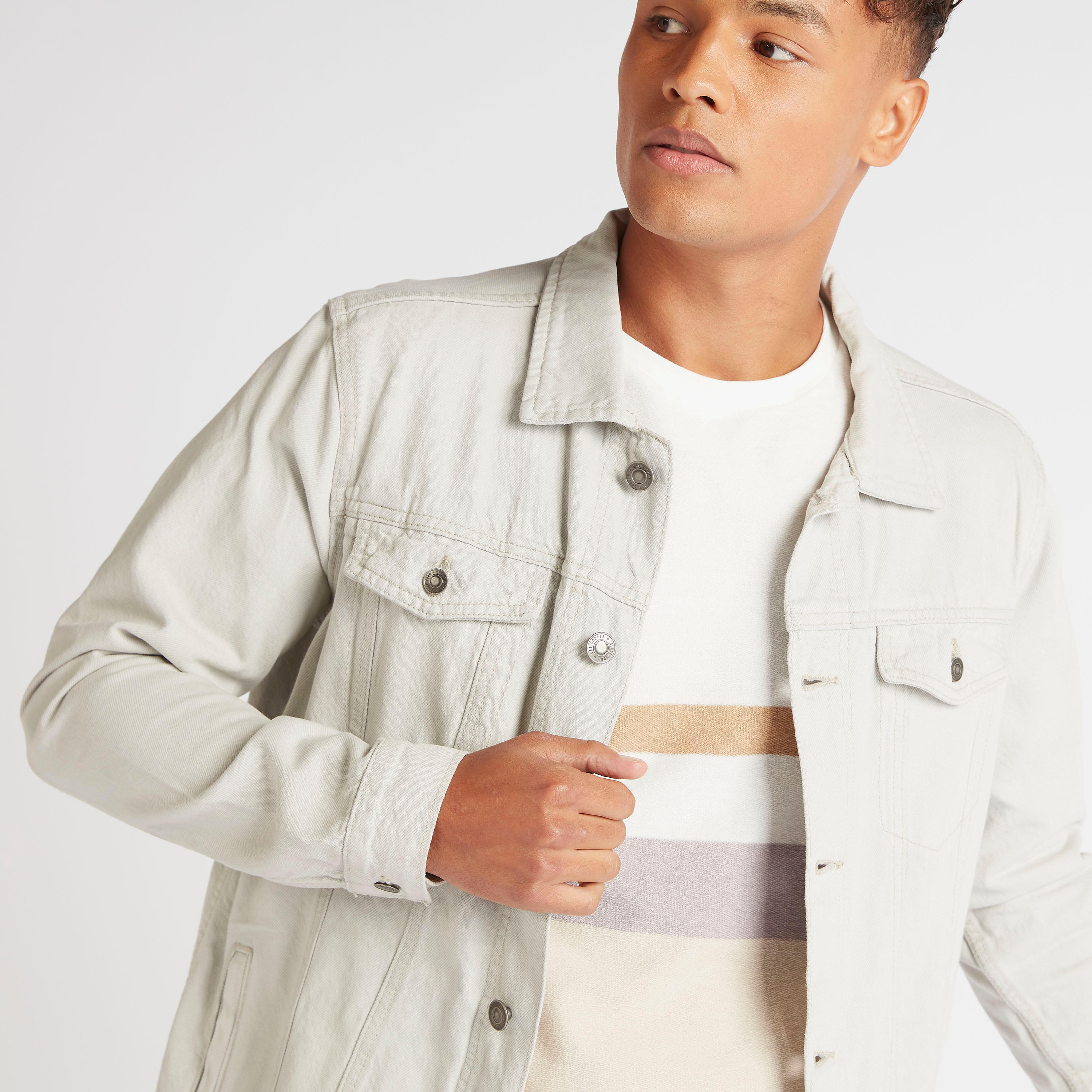 Lee Cooper Solid Denim Jacket with Flap Pockets-men-clothing-jacketsandblazers-jackets-image-3