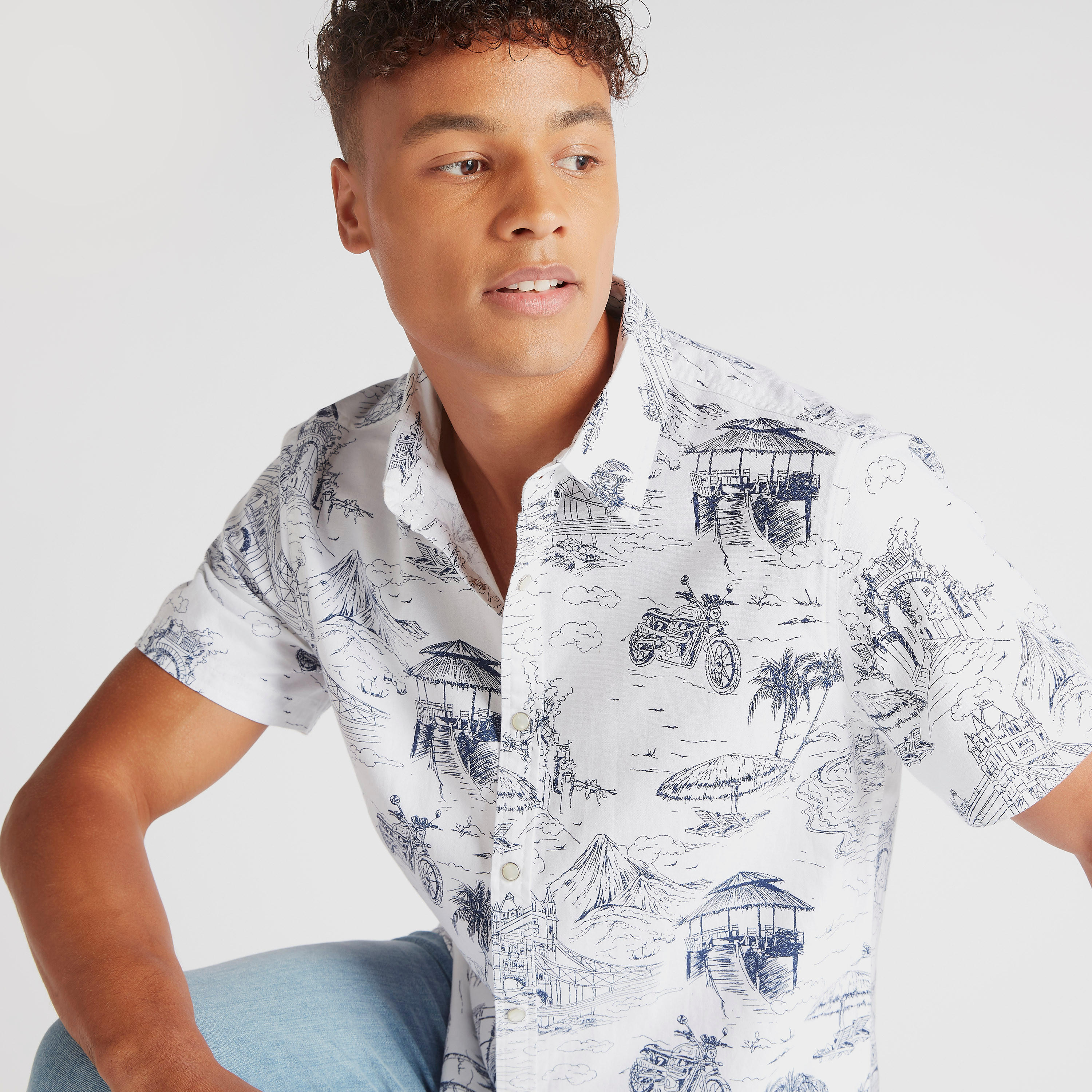 قميص بأكمام قصيرة من لي كوبر-men-clothing-shirts-image-5