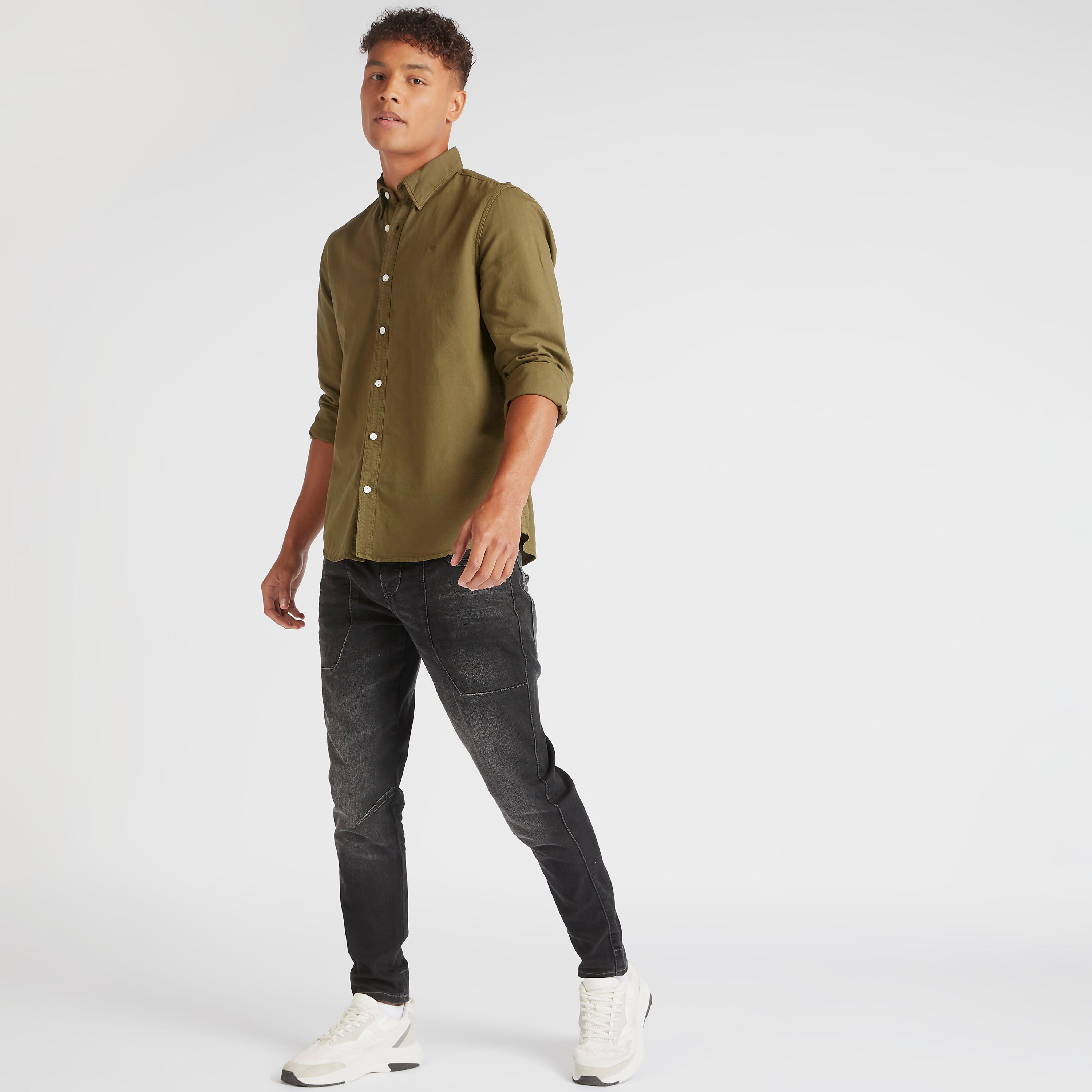 قميص سادة بأكمام طويلة من لي كوبر-men-clothing-shirts-image-4