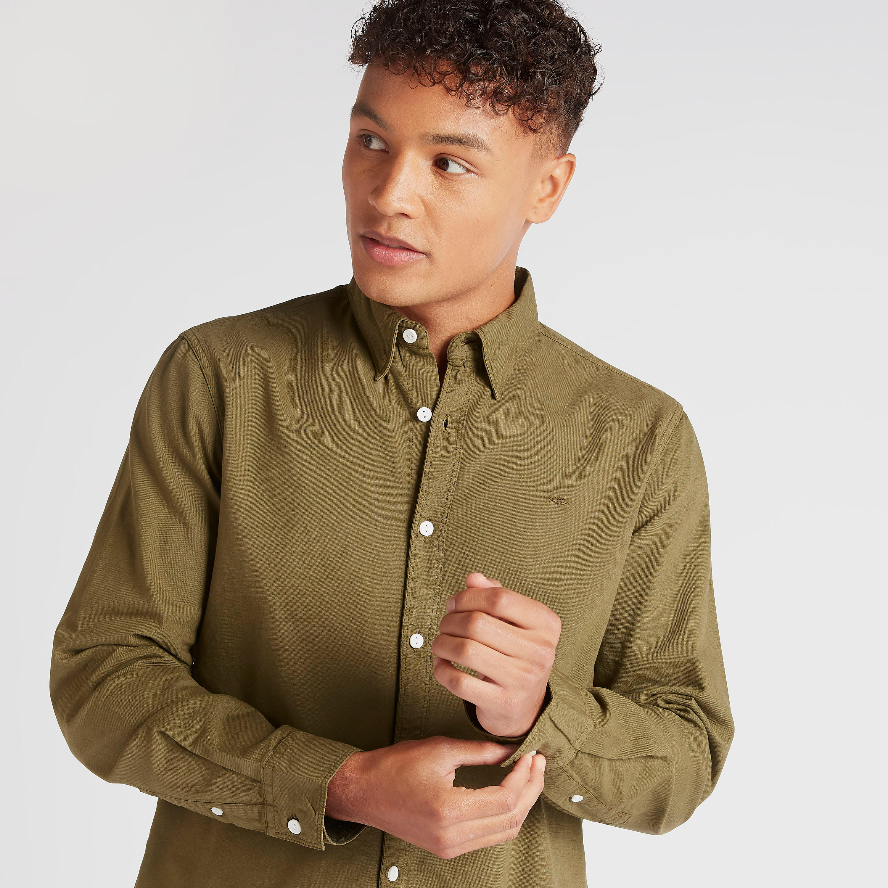 قميص سادة بأكمام طويلة من لي كوبر-men-clothing-shirts-image-3