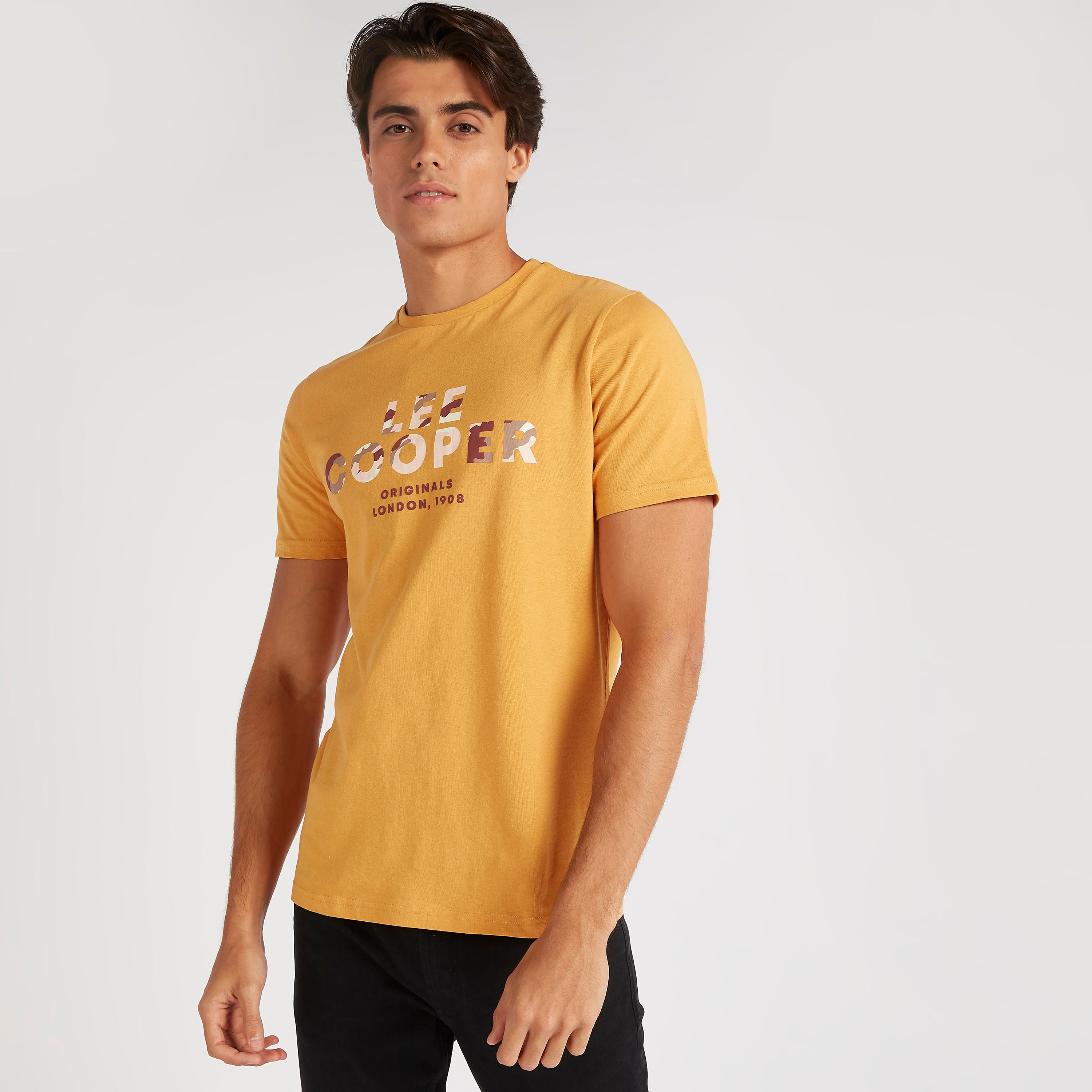 Lee Cooper Printed Crew Neck T-shirt with Short Sleeves-men-clothing-tshirtsandpolos-tshirts-image-1