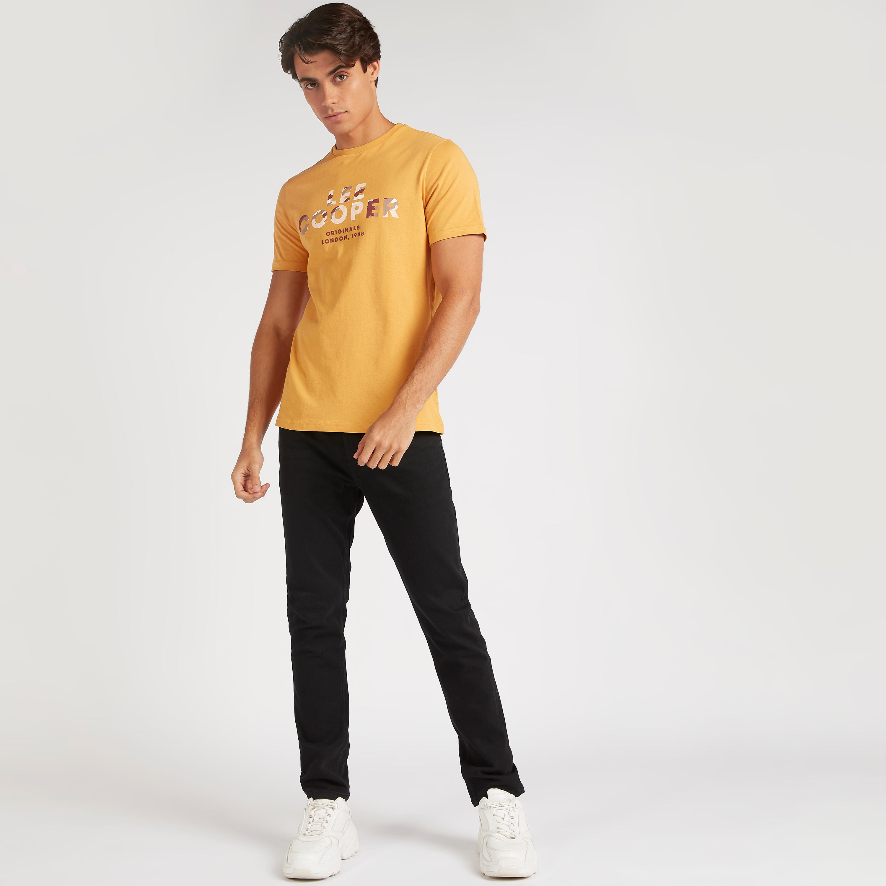 Lee Cooper Printed Crew Neck T-shirt with Short Sleeves-men-clothing-tshirtsandpolos-tshirts-image-2