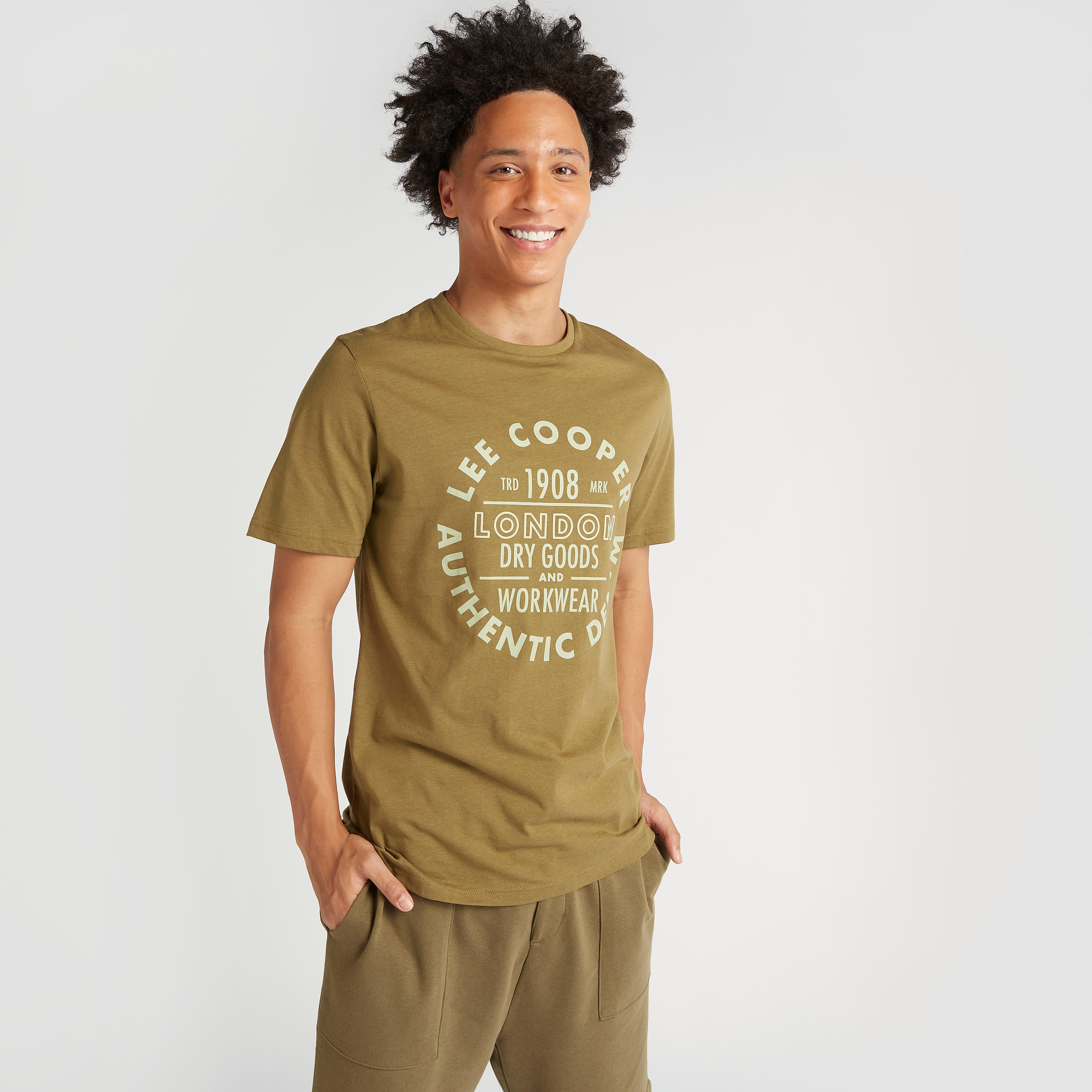 Lee Cooper Printed Crew Neck T-shirt with Short Sleeves-men-clothing-tshirtsandpolos-tshirts-image-1