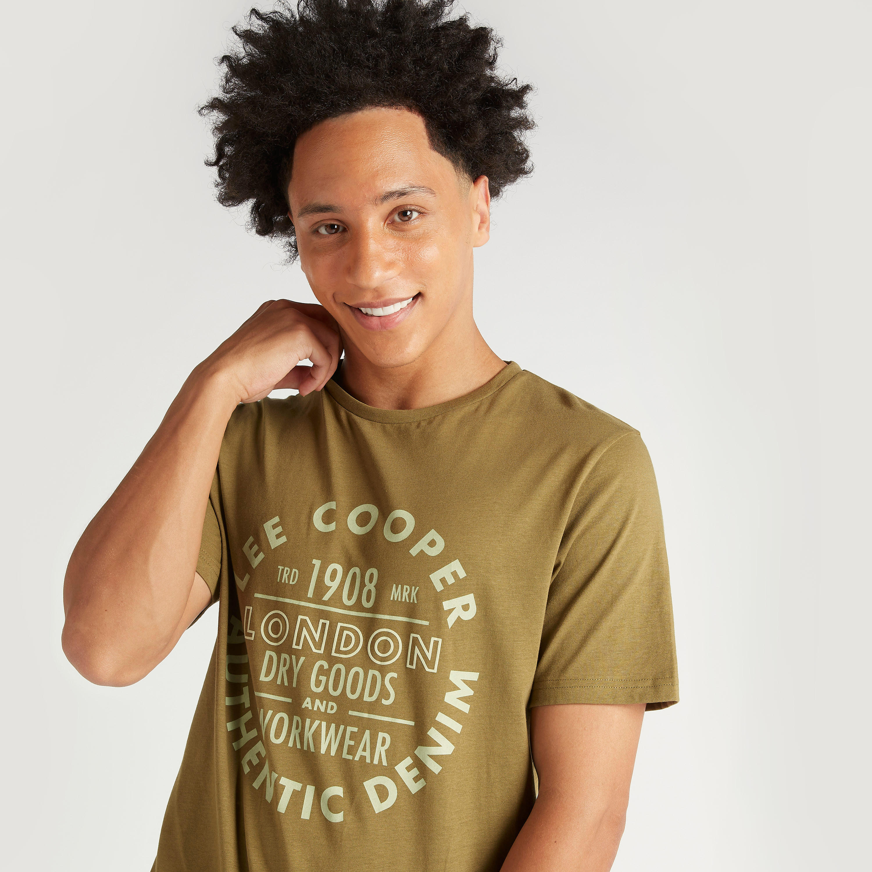 Lee Cooper Printed Crew Neck T-shirt with Short Sleeves-men-clothing-tshirtsandpolos-tshirts-image-3