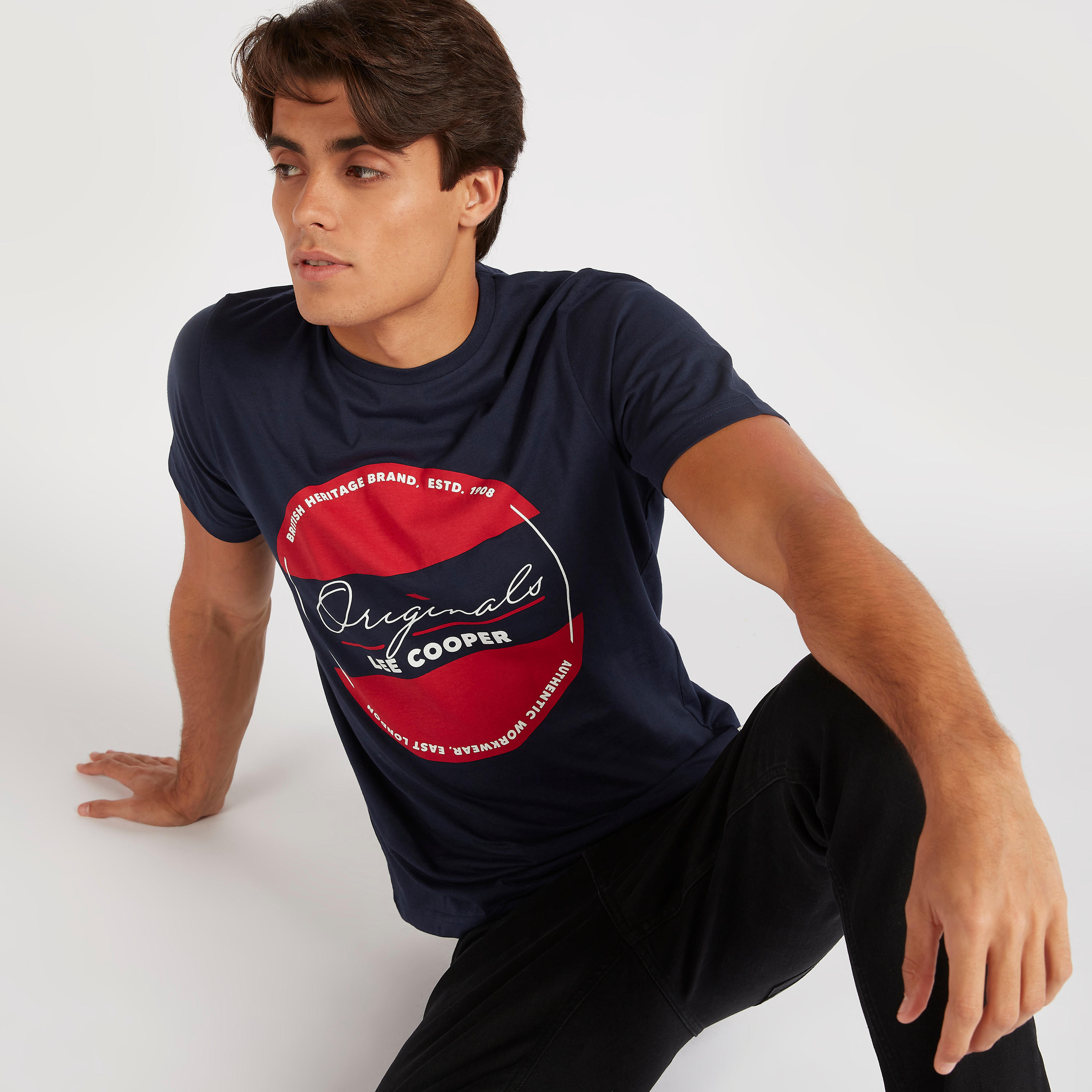 Lee Cooper Printed Crew Neck T-shirt with Short Sleeves-men-clothing-tshirtsandpolos-tshirts-image-5