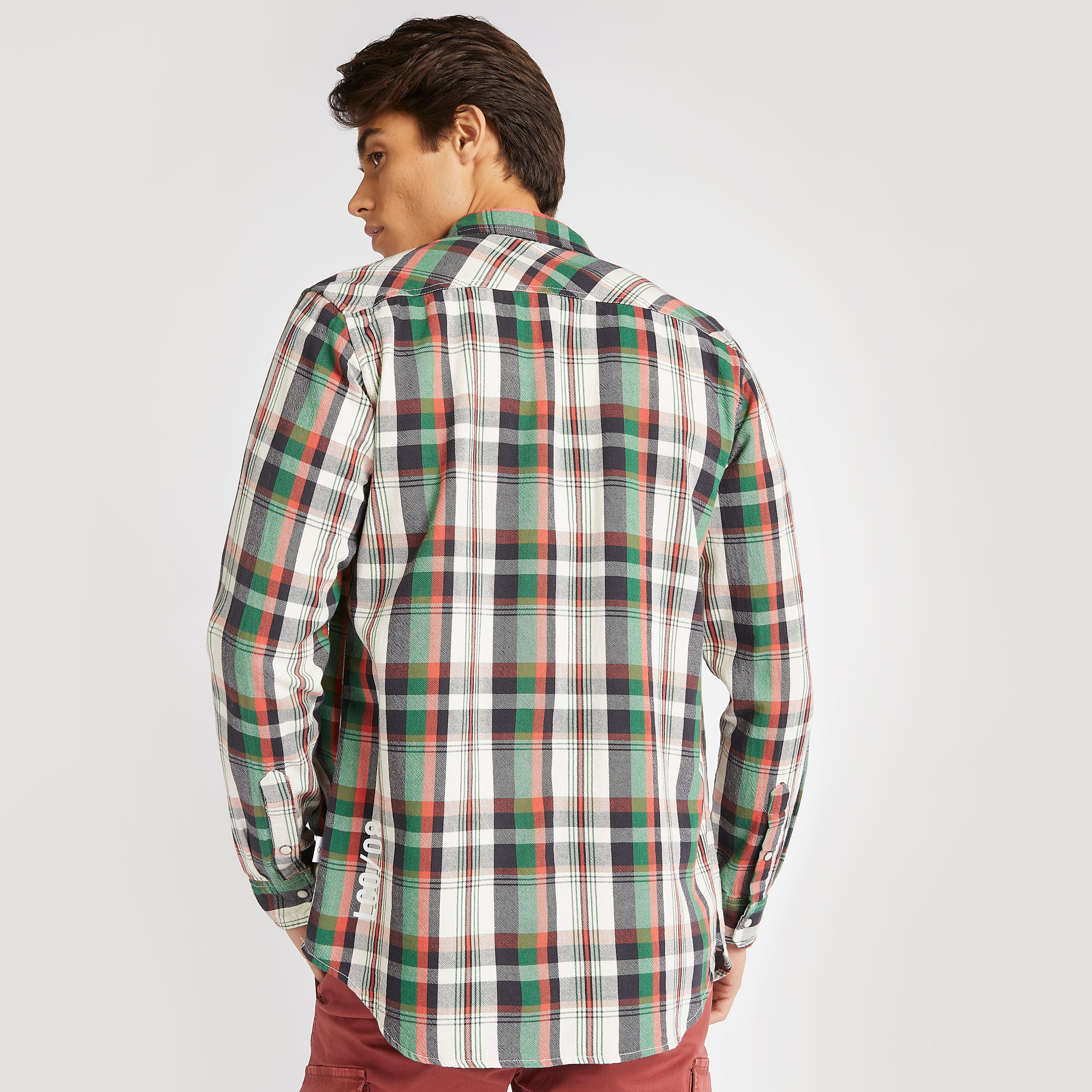 قميص كاروهات بأكمام طويلة وجيوب من لي كوبر-men-clothing-shirts-image-3