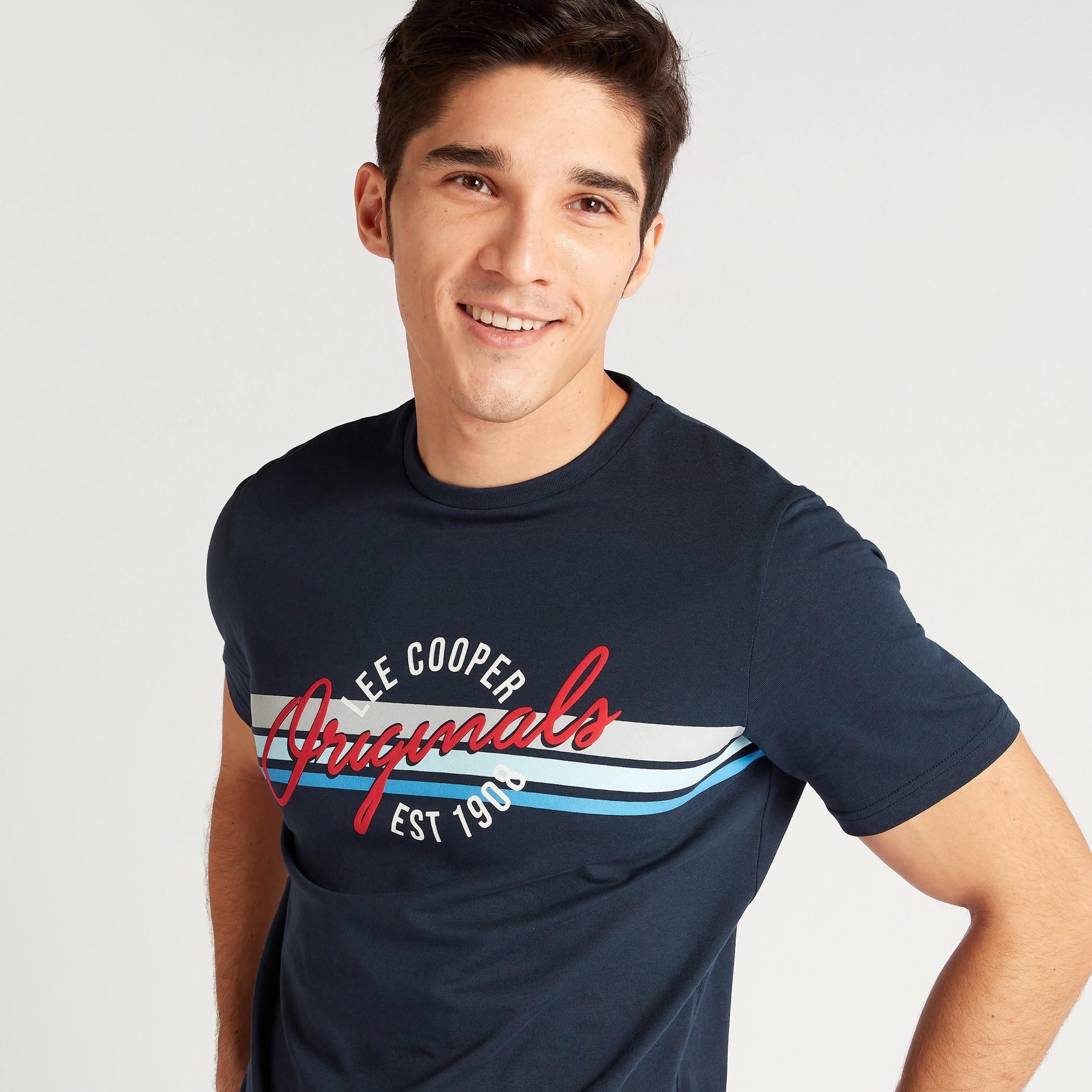 Lee Cooper Printed Crew Neck T-shirt with Short Sleeves-men-clothing-tshirtsandpolos-tshirts-image-5