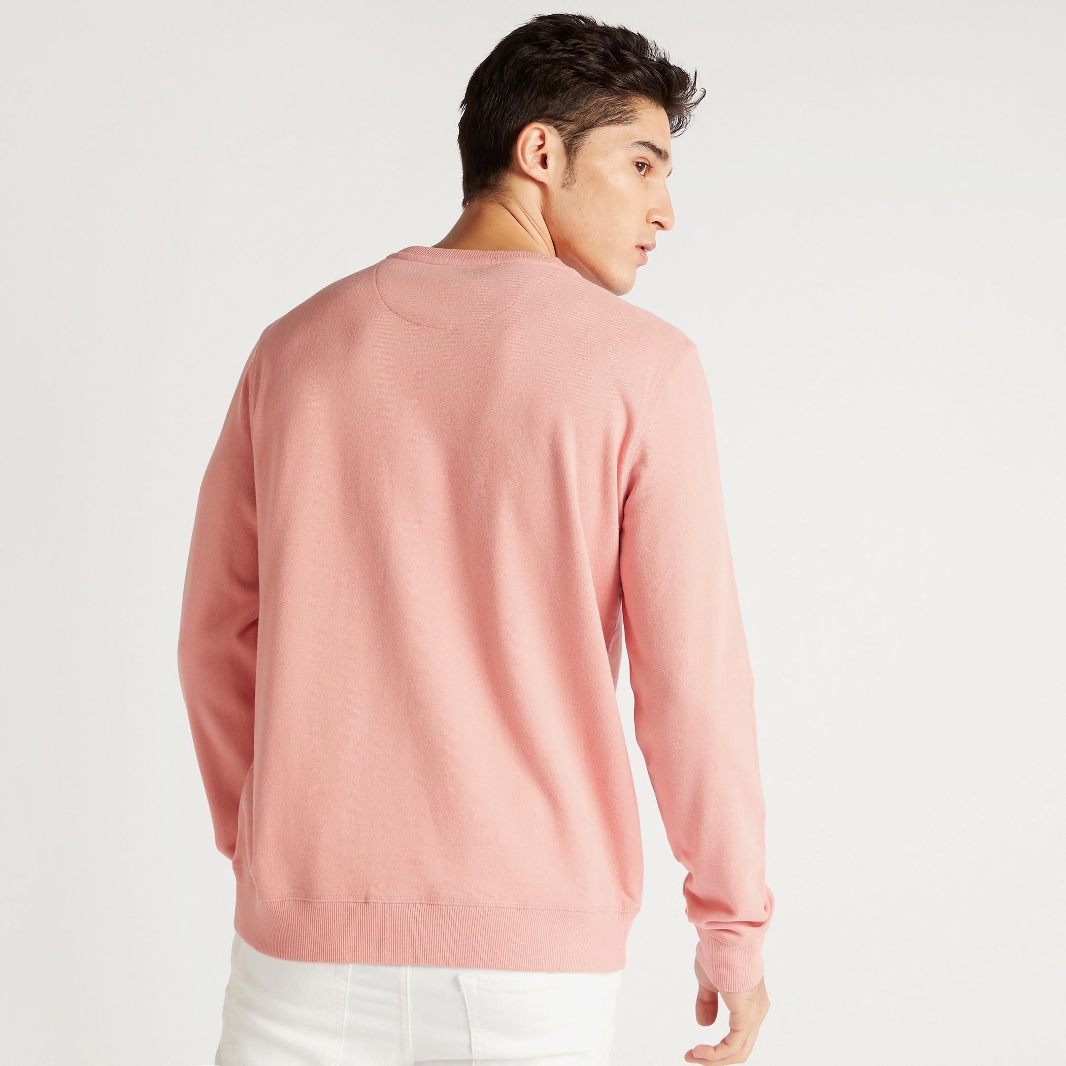Lee Cooper Printed Crew Neck Sweatshirt with Long Sleeves-men-winterwear-hoodiesandsweatshirts-image-4