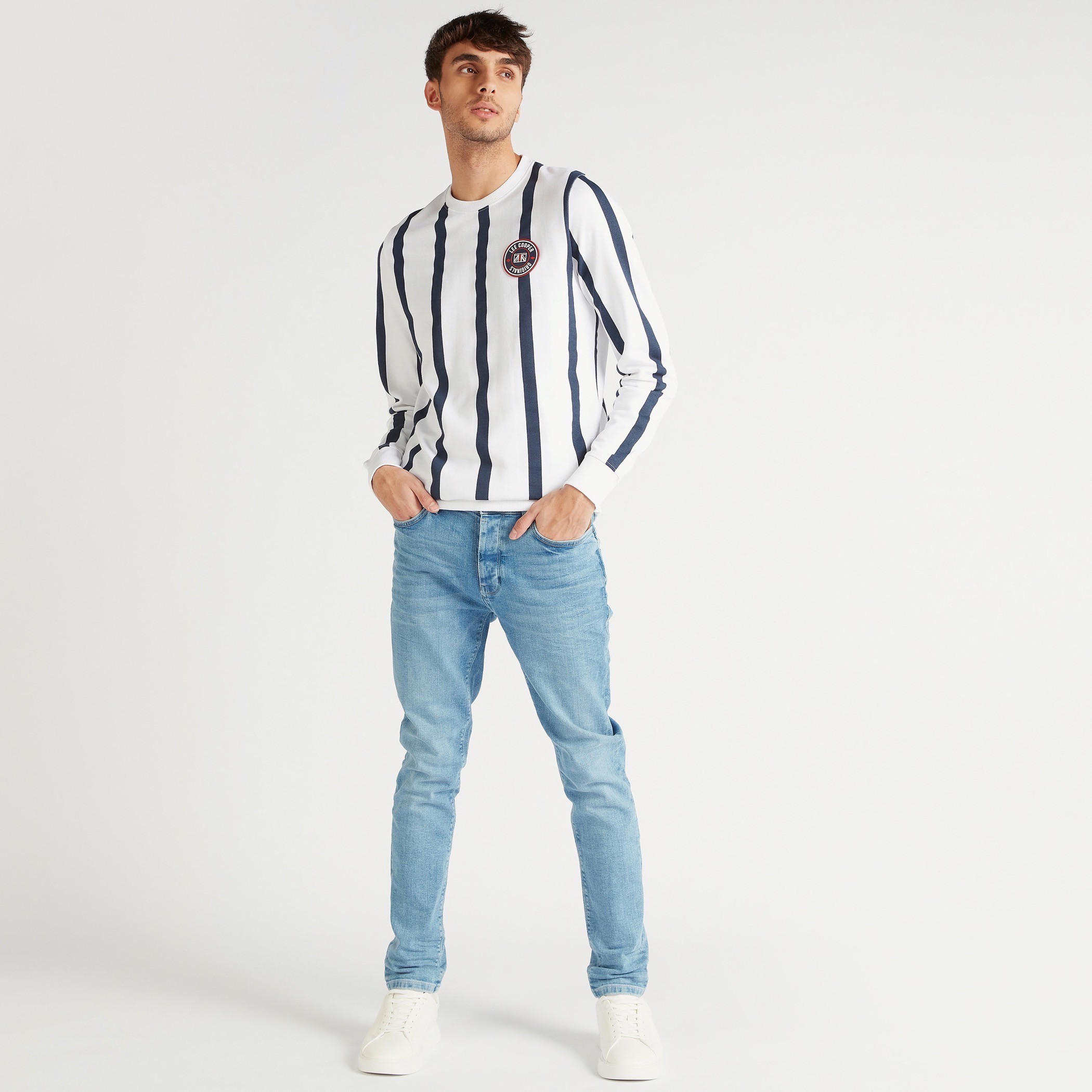 Lee Cooper Printed Crew Neck Sweatshirt with Long Sleeves-men-winterwear-hoodiesandsweatshirts-image-2