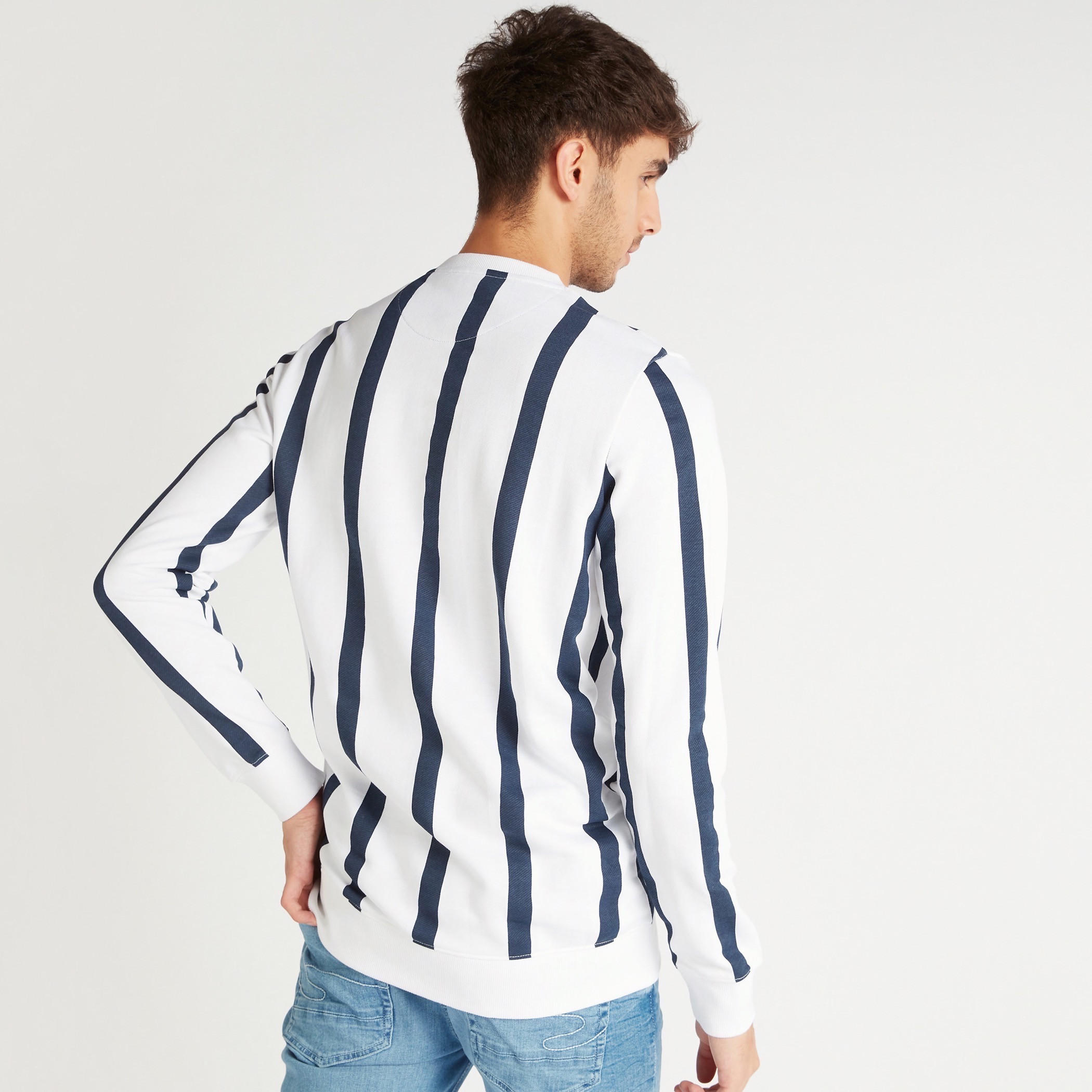 Lee Cooper Printed Crew Neck Sweatshirt with Long Sleeves-men-winterwear-hoodiesandsweatshirts-image-5